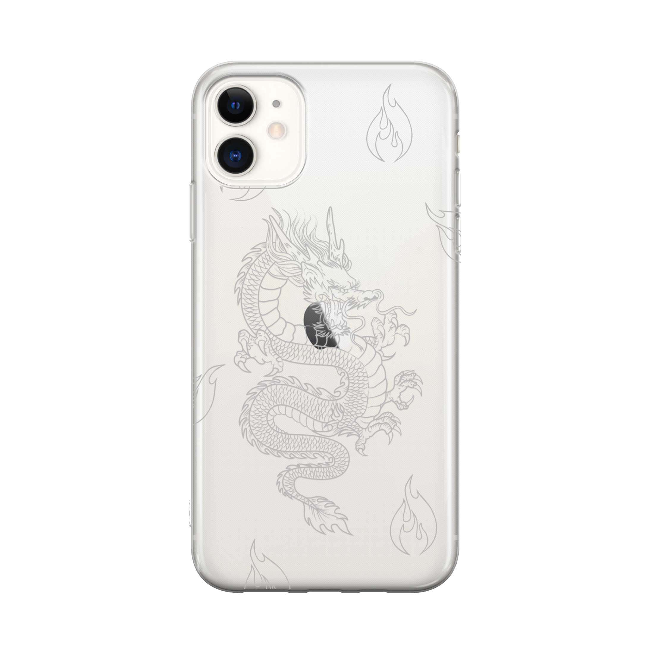 Image of Apfelkiste - iPhone 11 Gummi Schutzhülle Dragon - Weiss / Transparent bei Apfelkiste.ch
