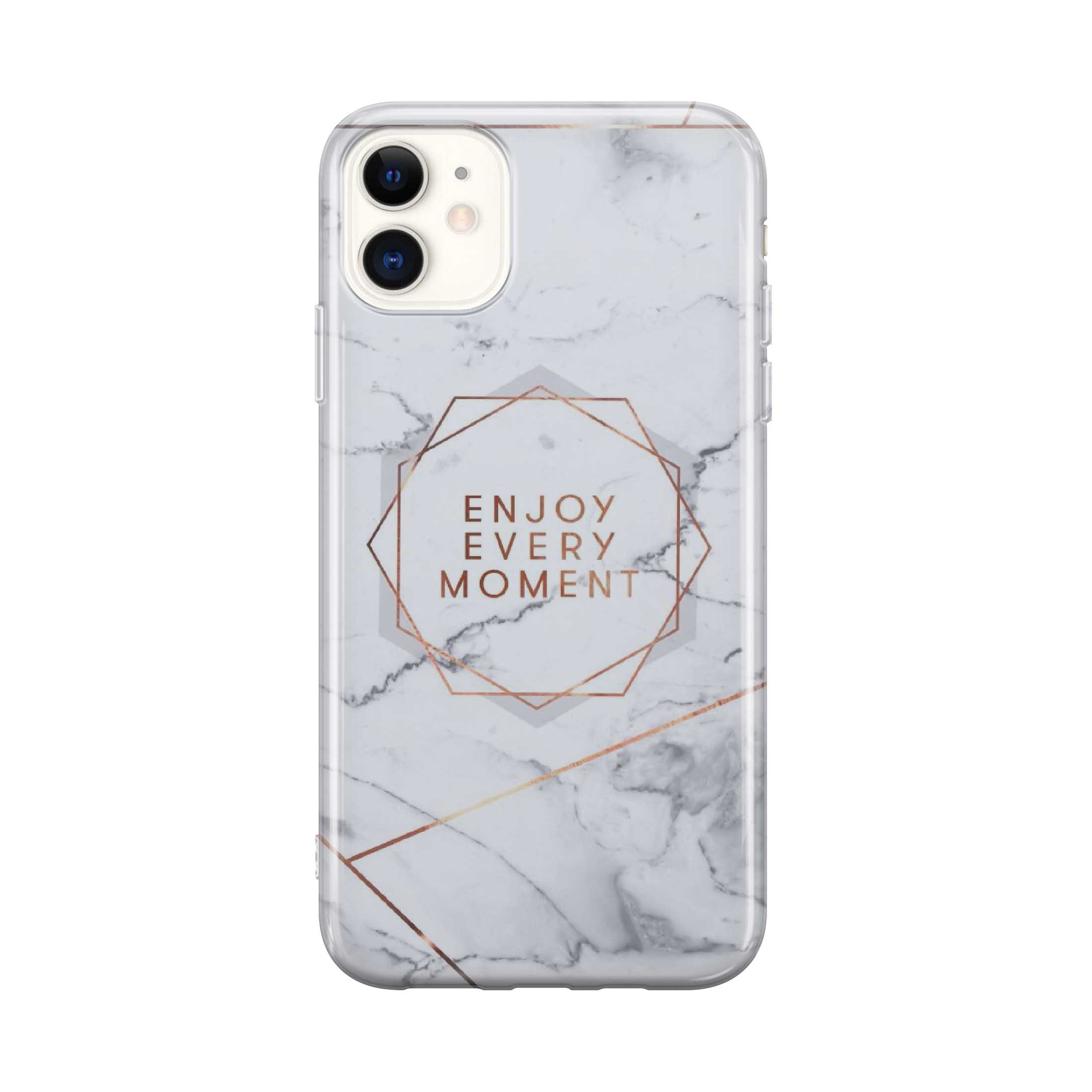 Image of Apfelkiste - iPhone 11 Gummi Schutzhülle Enjoy Every Moment - Grau bei Apfelkiste.ch