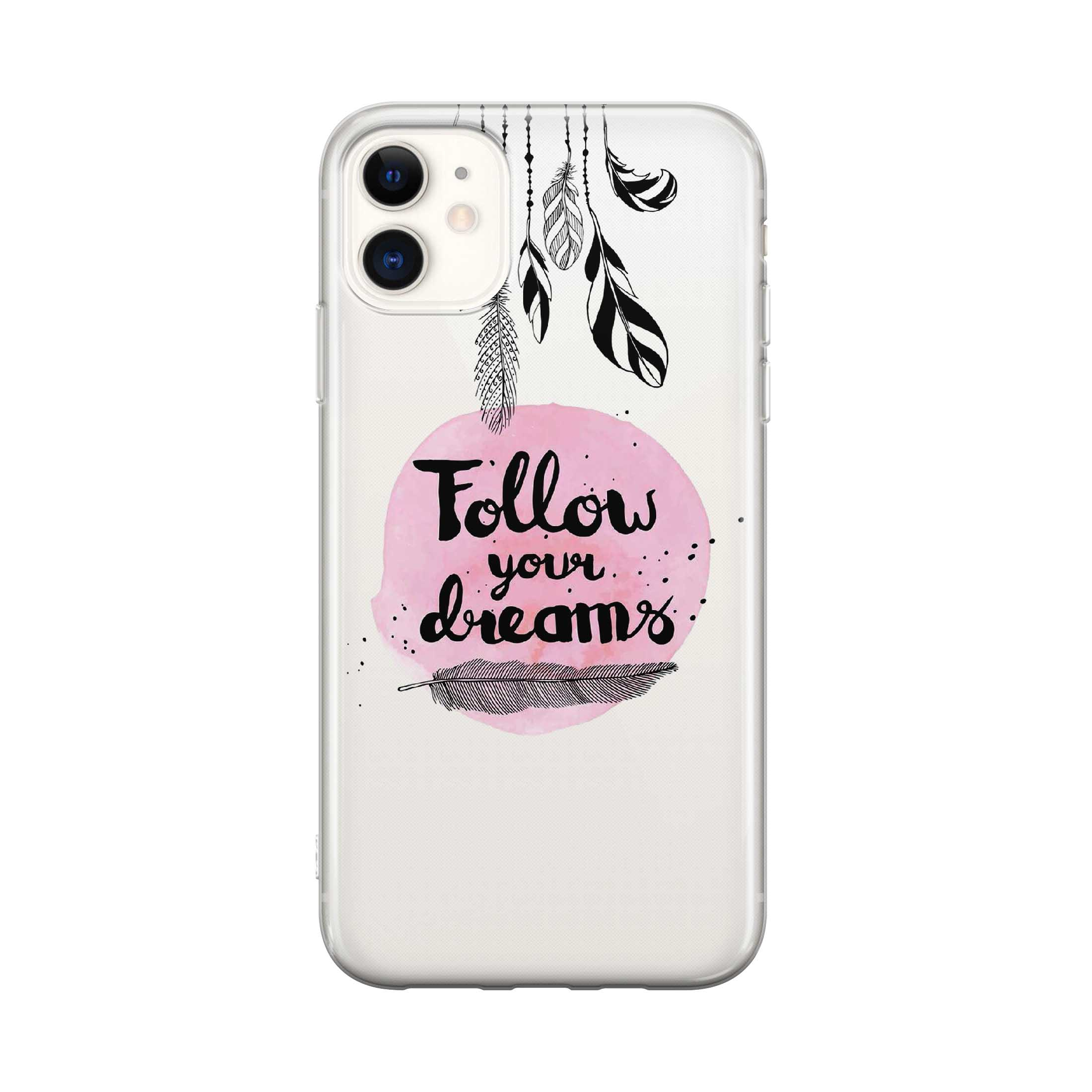 Image of Apfelkiste - iPhone 11 Gummi Schutzhülle Follow Your Dreams - Transparent bei Apfelkiste.ch