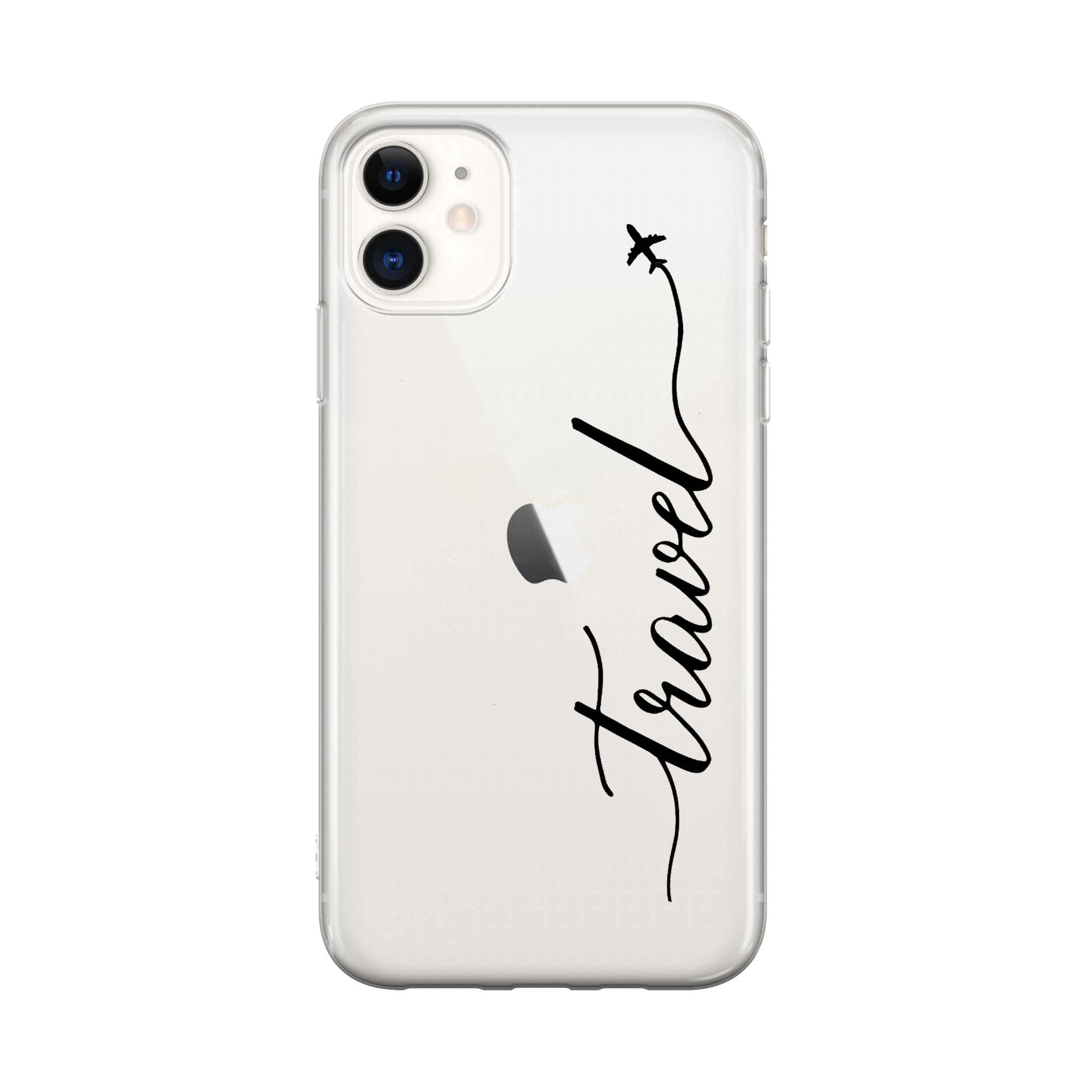 Image of Apfelkiste - iPhone 11 Gummi Schutzhülle Travel - Schwarz / Transparent bei Apfelkiste.ch