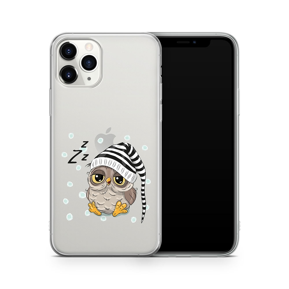 Image of Apfelkiste - iPhone 11 Pro Gummi Schutzhülle Schlafmützen Eule - Transparent bei Apfelkiste.ch