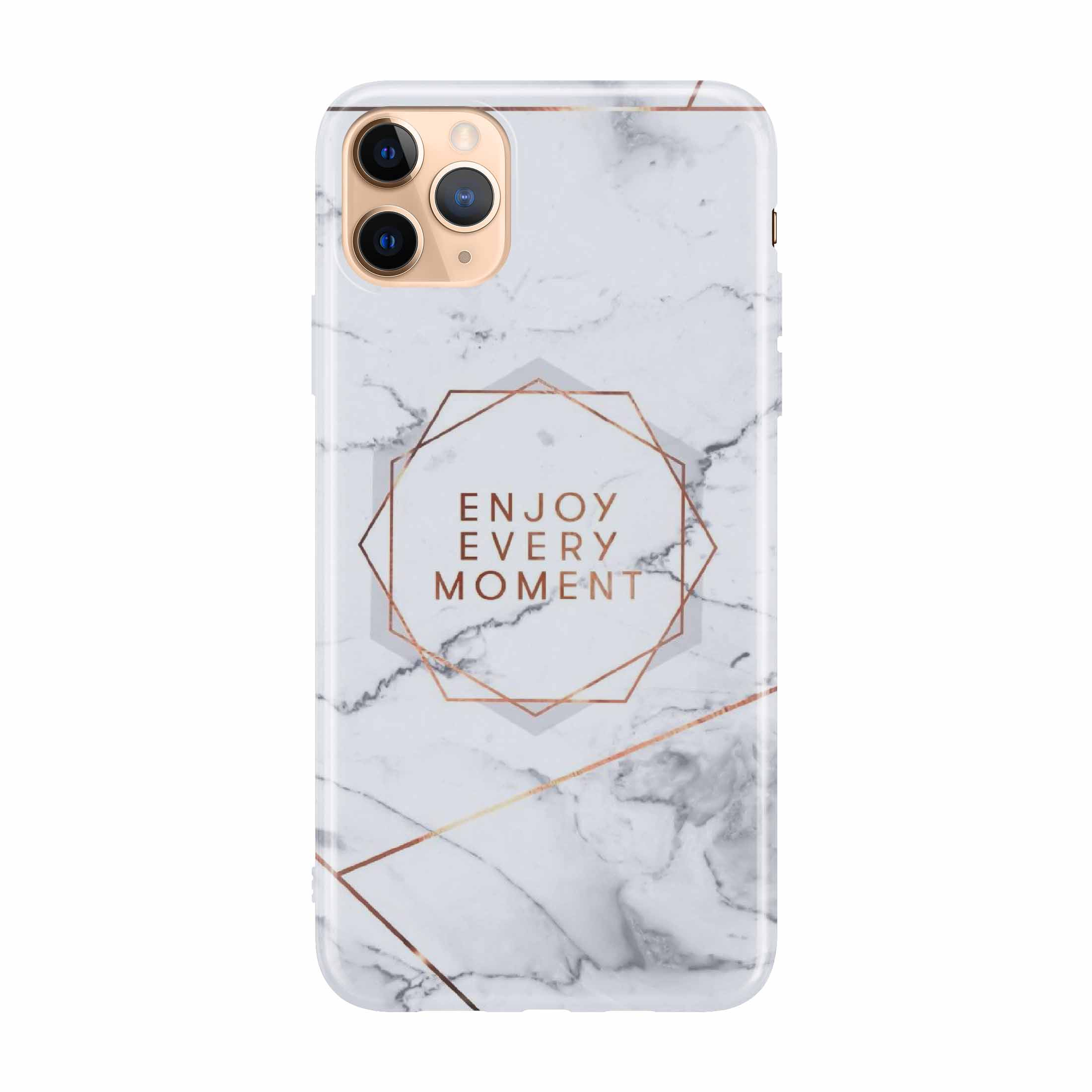 Image of Apfelkiste - iPhone 11 Pro Max Gummi Schutzhülle Enjoy Every Moment - Grau bei Apfelkiste.ch