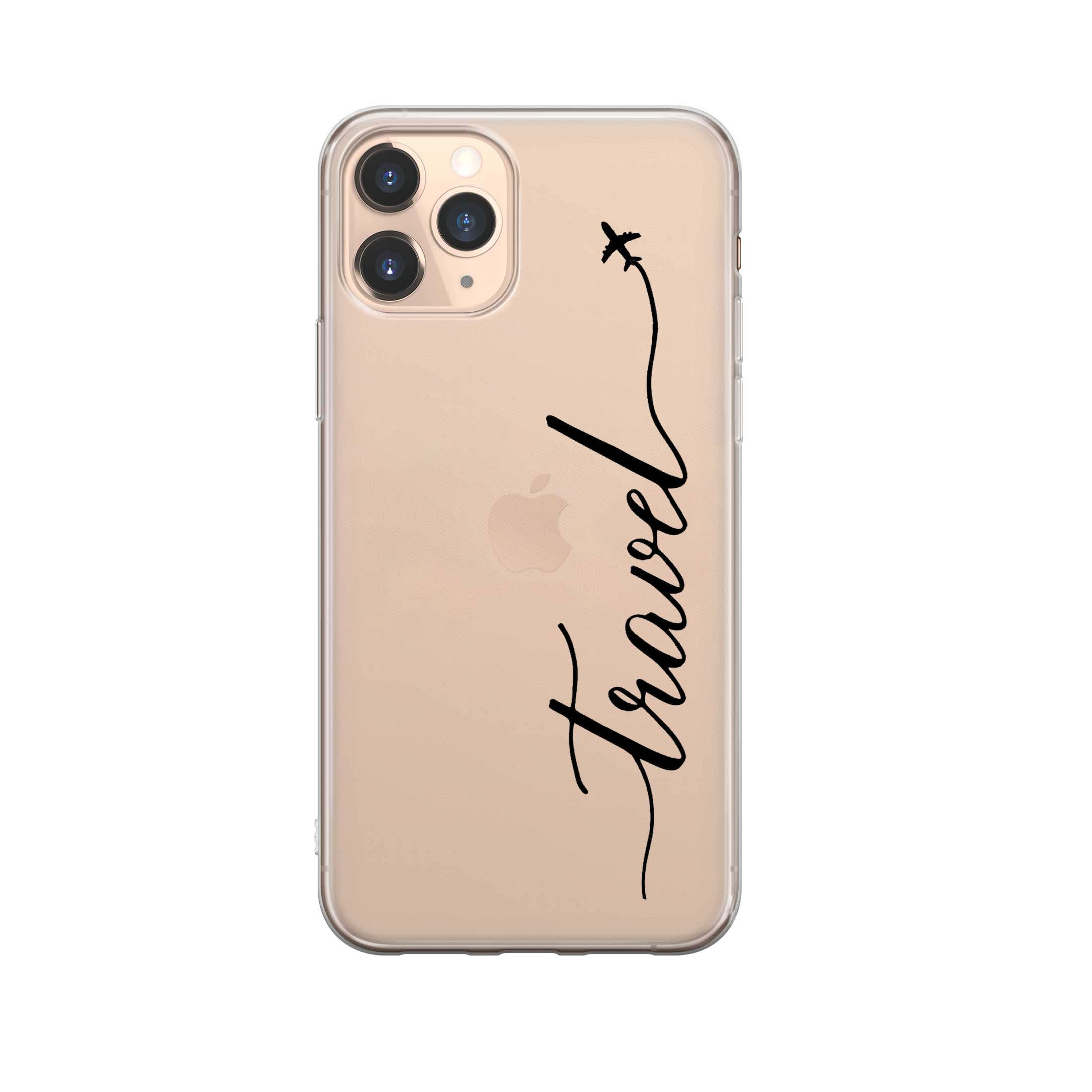 Image of Apfelkiste - iPhone 11 Pro Max Gummi Schutzhülle Travel - Schwarz / Transparent bei Apfelkiste.ch