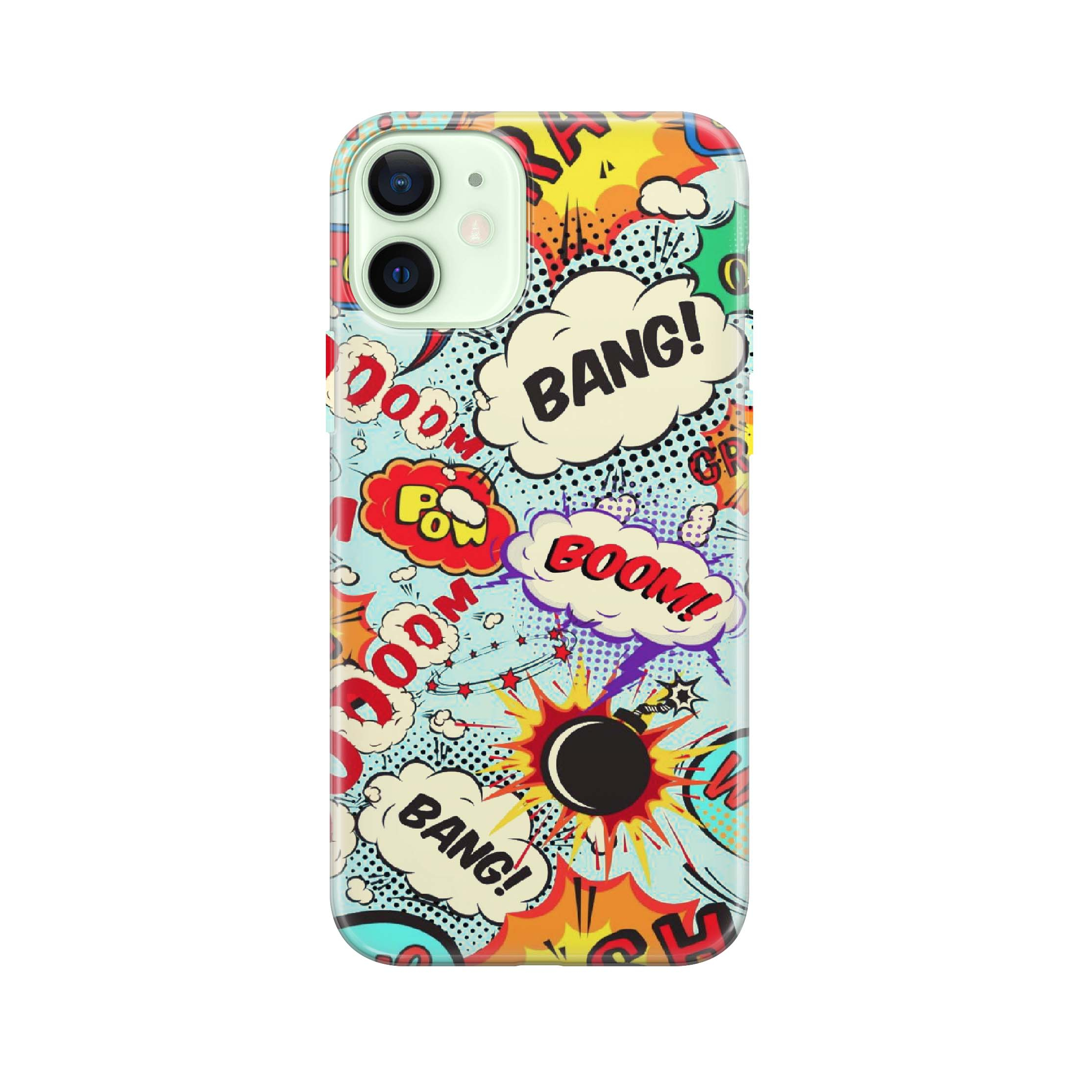 Image of Apfelkiste - iPhone 12 Gummi Schutzhülle Bang Boom Pow - Bunt bei Apfelkiste.ch