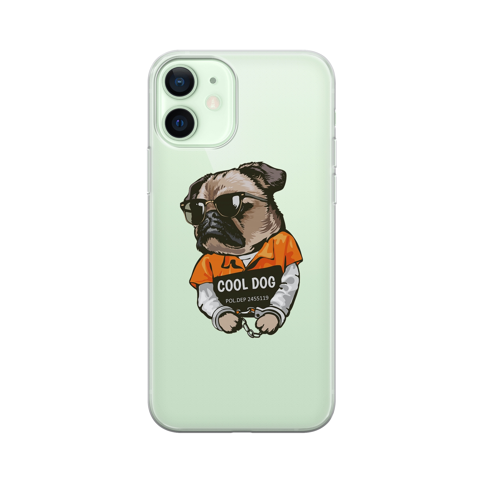 Image of Apfelkiste - iPhone 12 Gummi Schutzhülle Cool Dog - Transparent bei Apfelkiste.ch