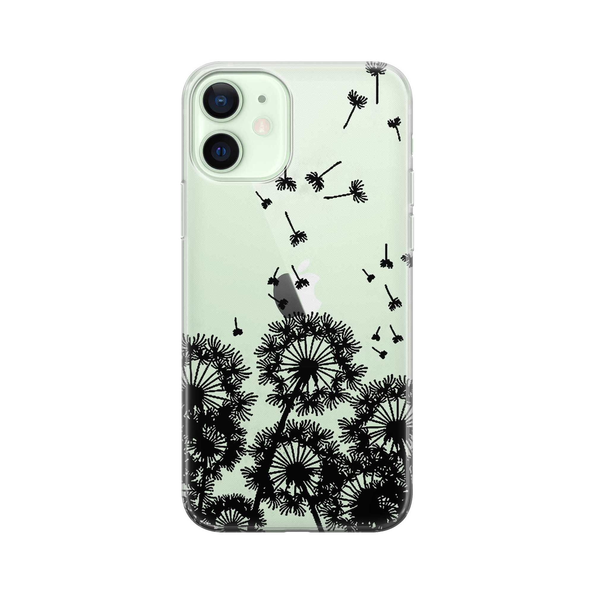 Image of Apfelkiste - iPhone 12 Gummi Schutzhülle Pusteblumen - Transparent bei Apfelkiste.ch