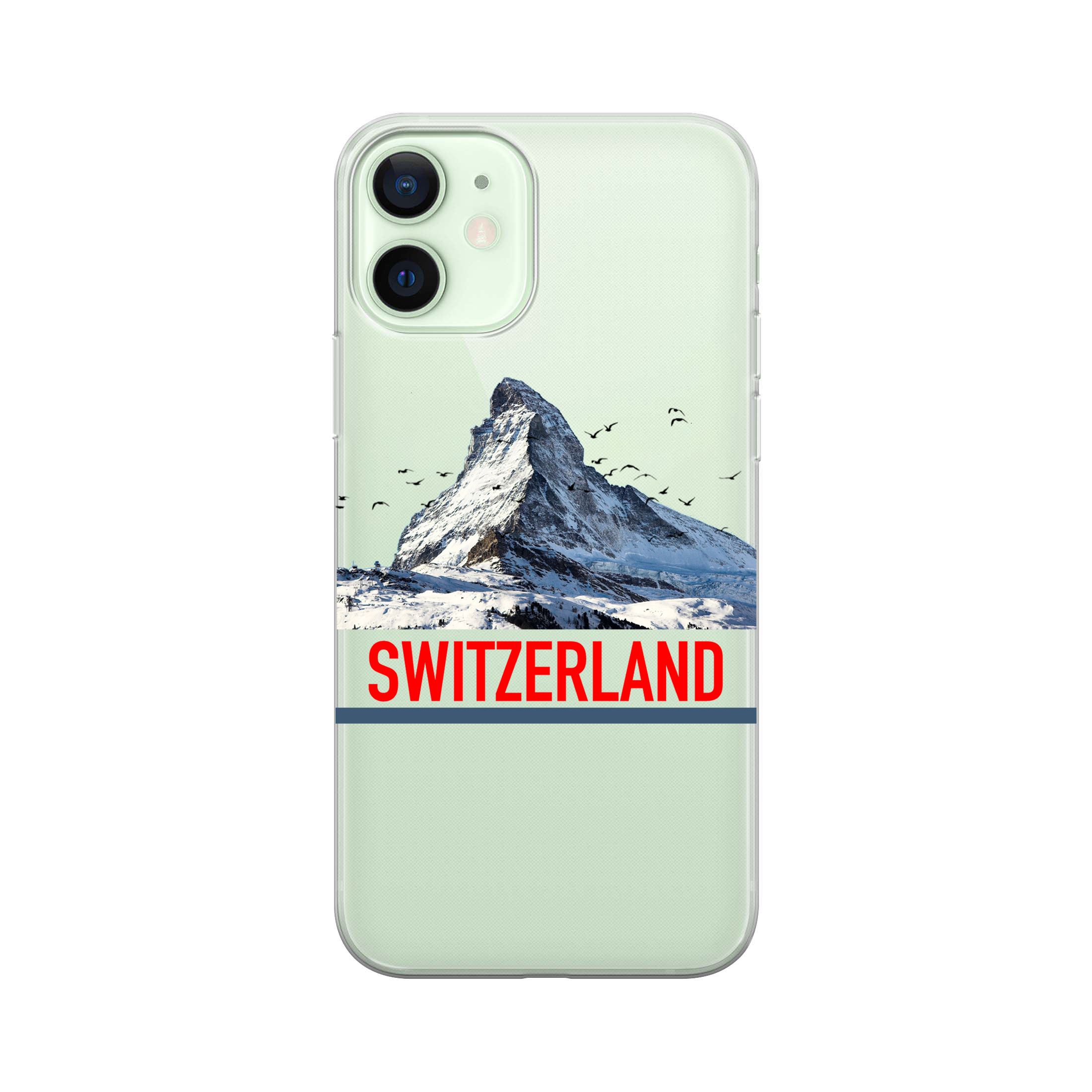 Image of Apfelkiste - iPhone 12 Mini Gummi Schutzhülle Switzerland Matterhorn - Transparent bei Apfelkiste.ch