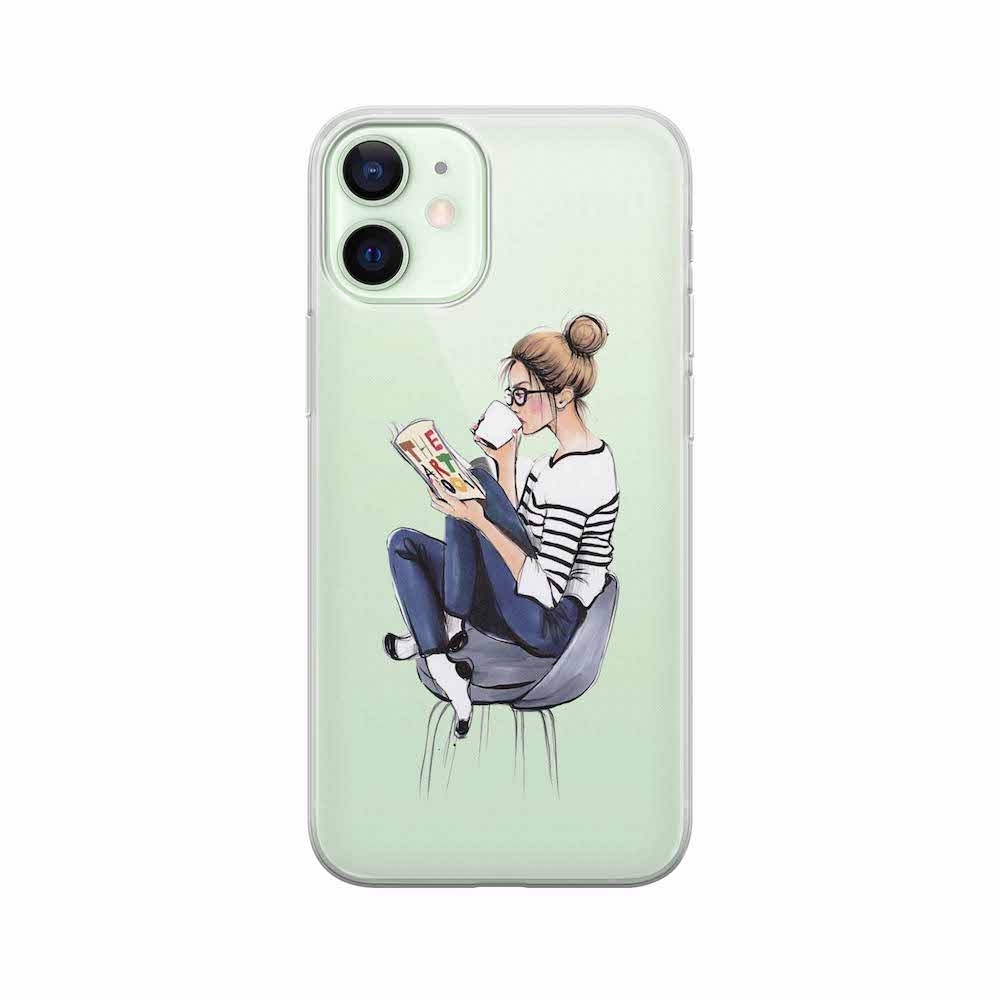 Image of Apfelkiste - iPhone 12 Mini Gummi Schutzhülle The Art Book - Transparent bei Apfelkiste.ch
