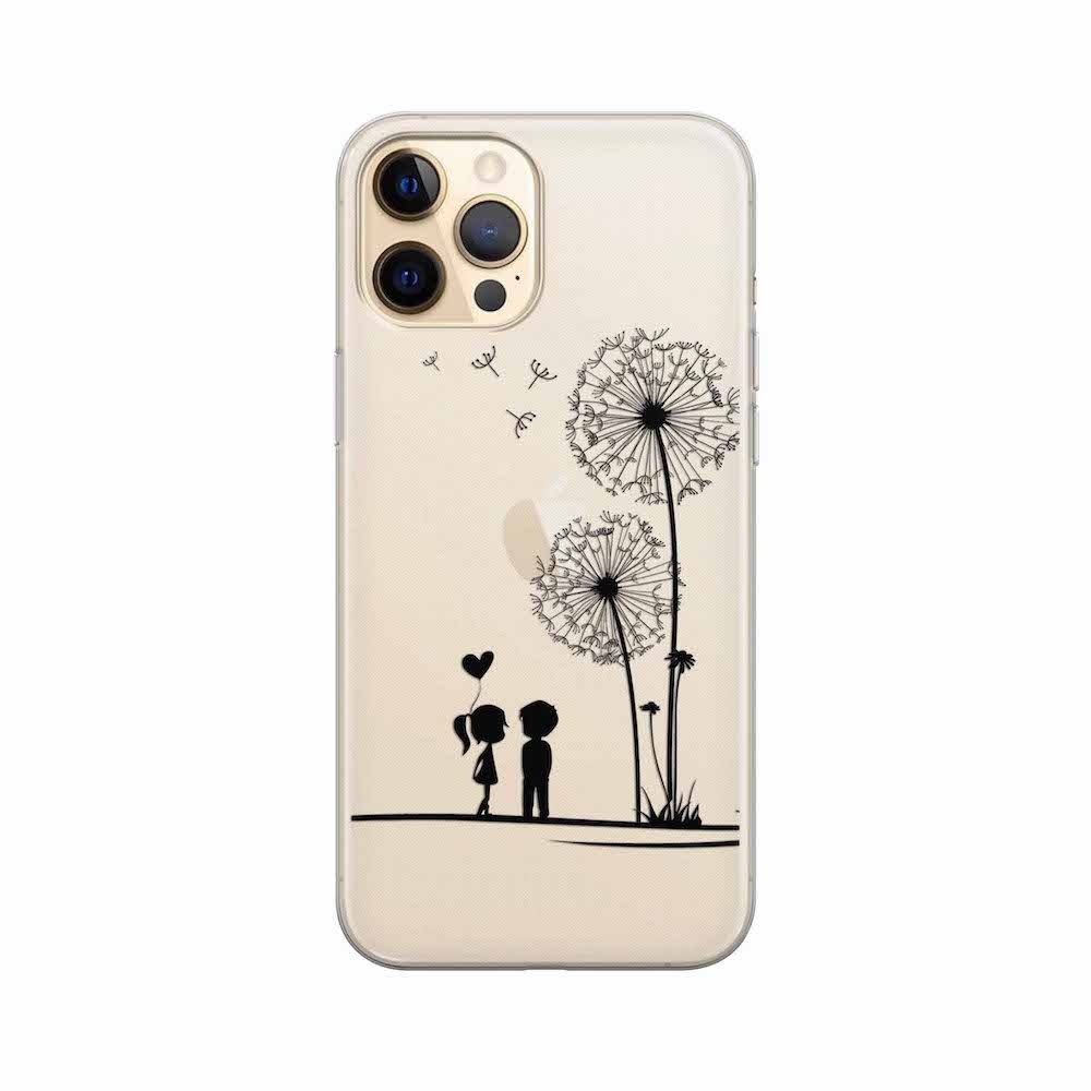 Image of Apfelkiste © - iPhone 12 / iPhone 12 Pro Gummi Schutzhülle Love Pusteblume - Transparent bei Apfelkiste.ch