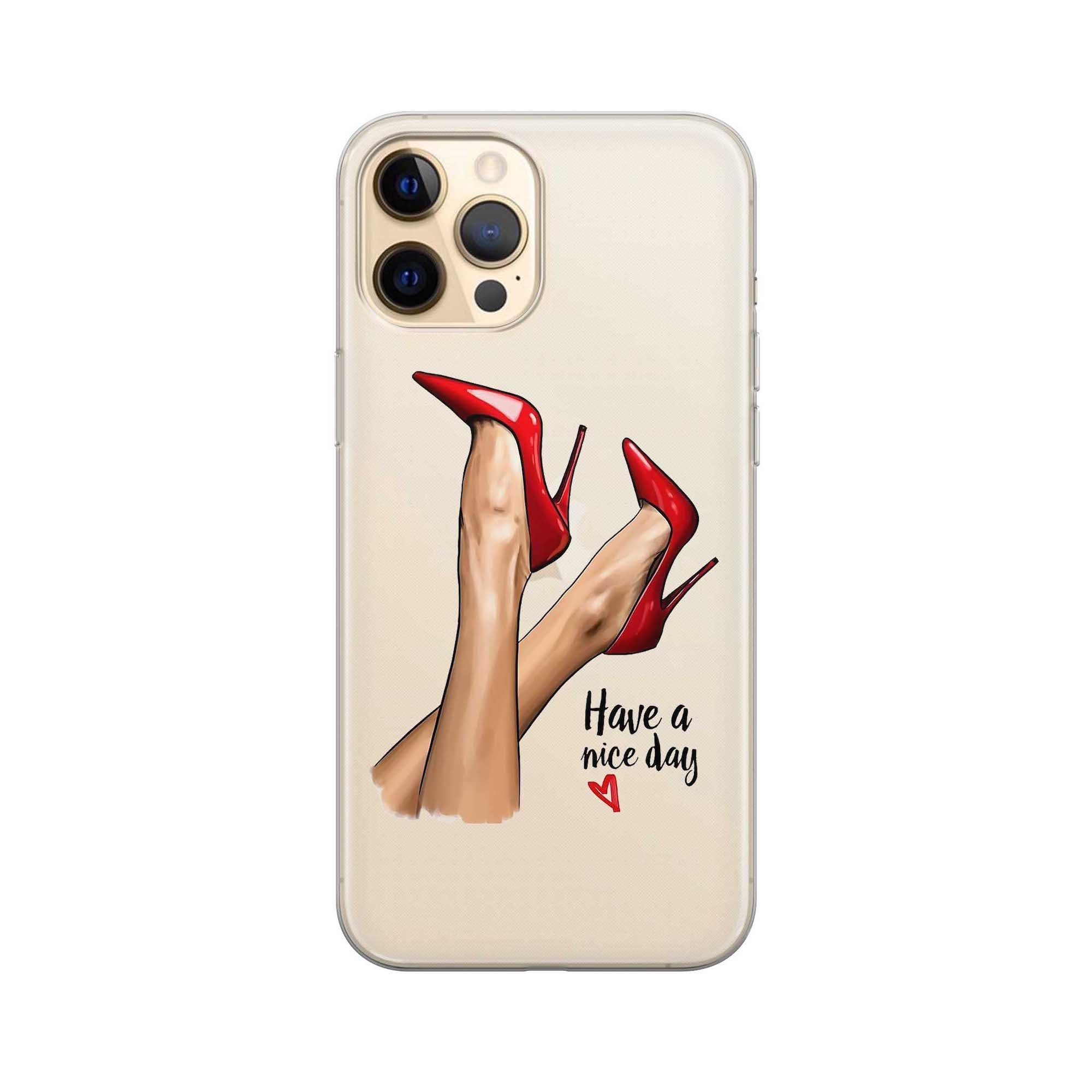 Image of Apfelkiste - iPhone 12 Pro Max Gummi Schutzhülle Have A Nice Day - Transparent bei Apfelkiste.ch