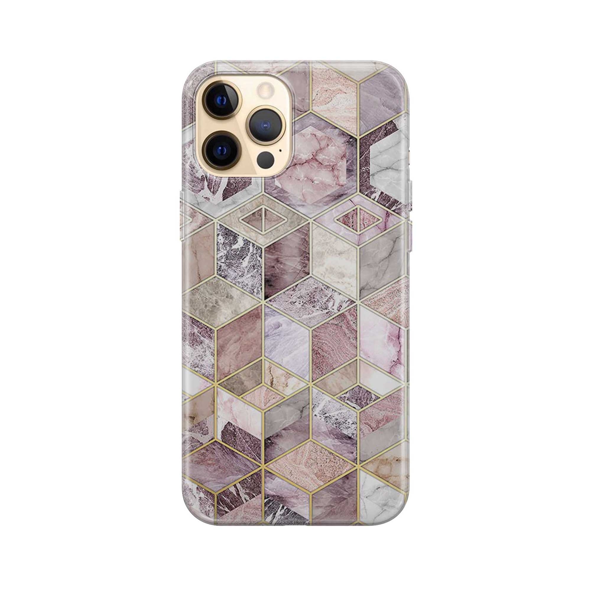 Image of Apfelkiste - iPhone 12 Pro Max Gummi Schutzhülle Mosaik - Rosa bei Apfelkiste.ch