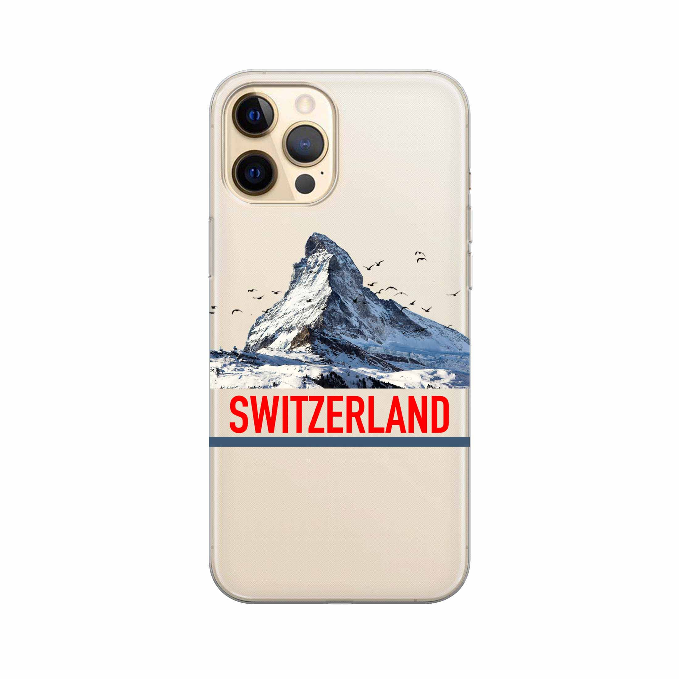 Image of Apfelkiste - iPhone 12 Pro Max Gummi Schutzhülle Switzerland Matterhorn - Transparent bei Apfelkiste.ch