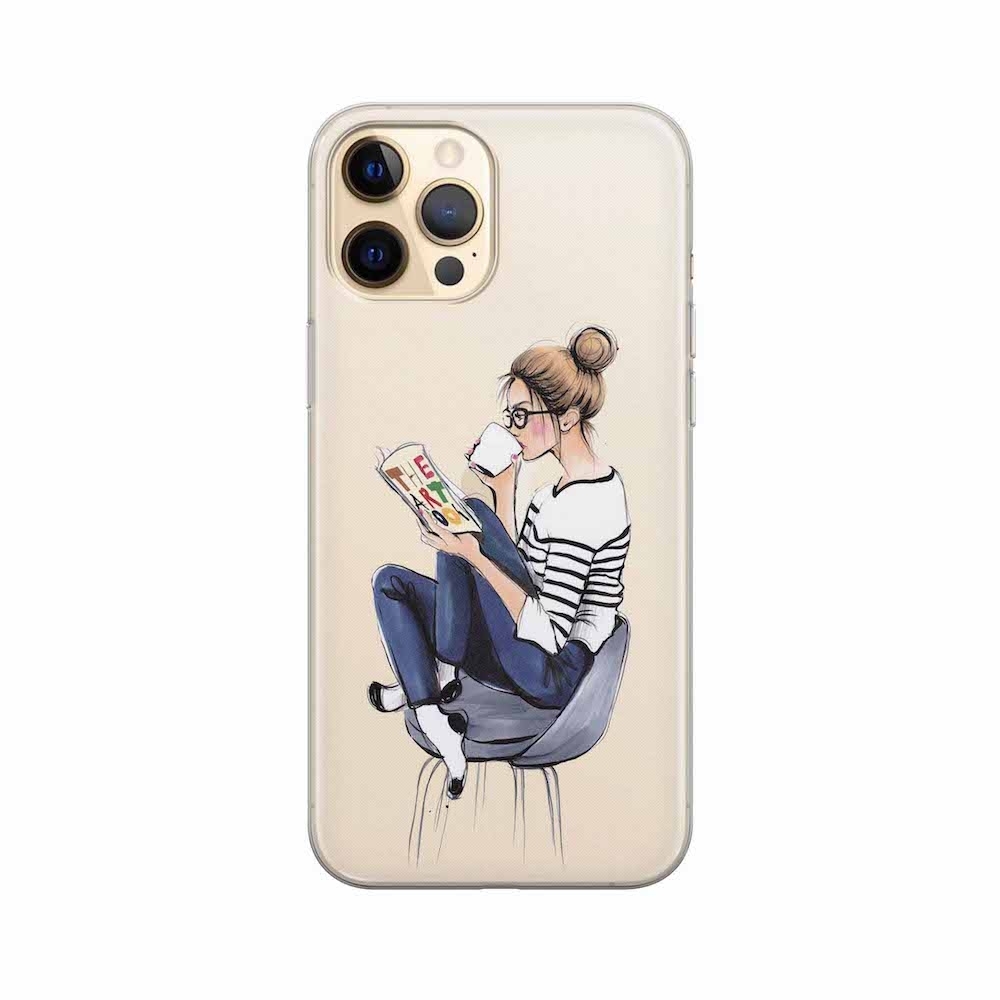 Image of Apfelkiste - iPhone 12 Pro Max Gummi Schutzhülle The Art Book - Transparent bei Apfelkiste.ch