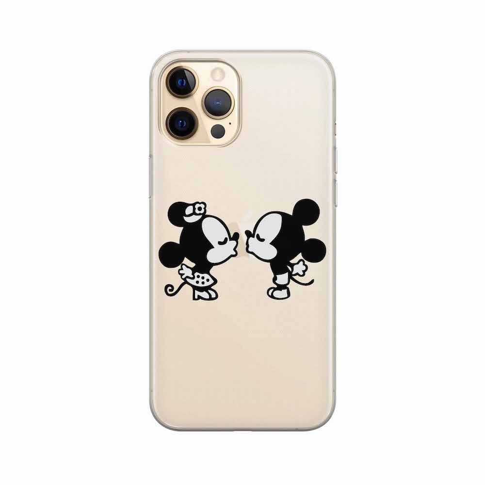 Image of Apfelkiste - iPhone 12 Pro Max Gummi Schutzhülle Verliebte Mäuse - Transparent bei Apfelkiste.ch