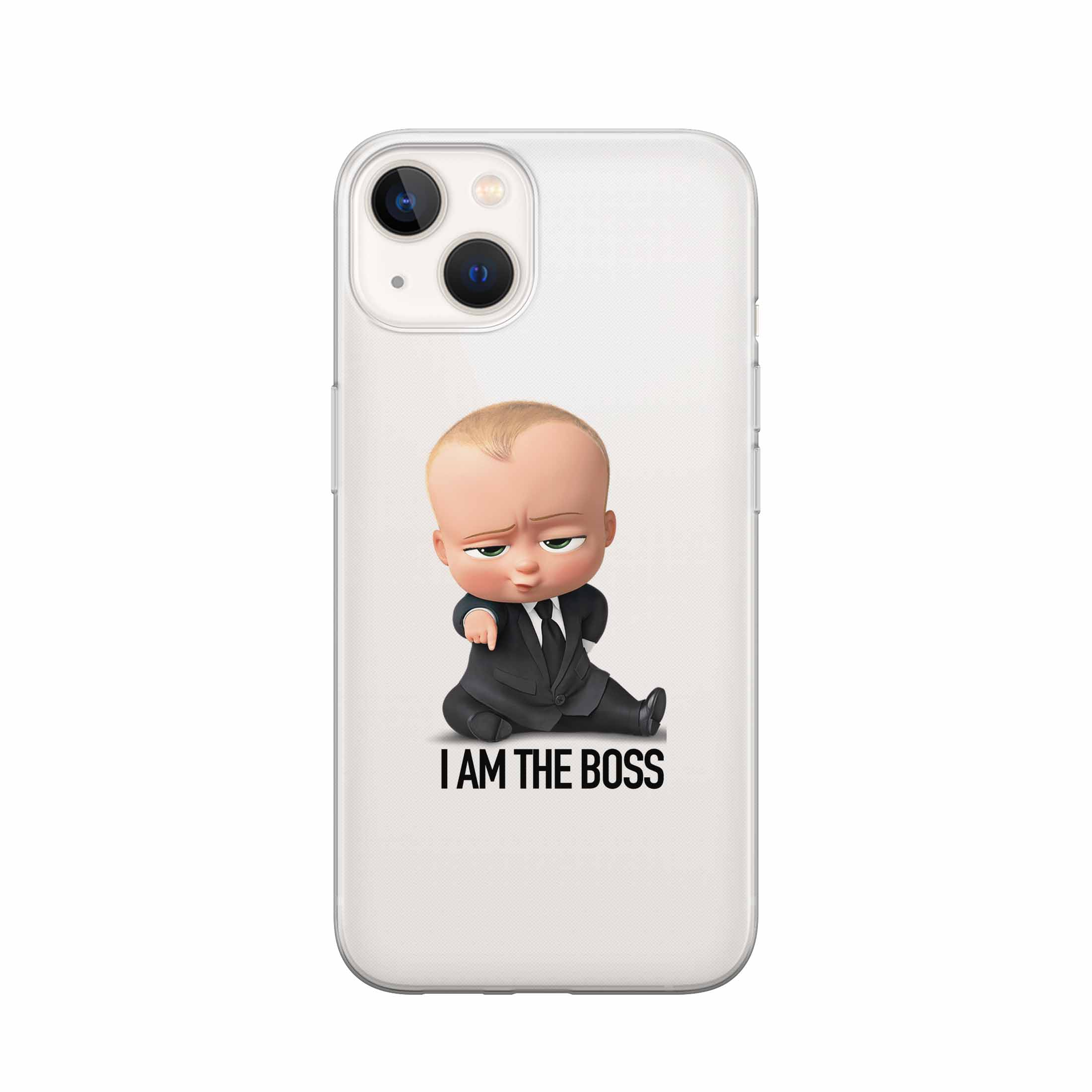 Image of Apfelkiste - iPhone 13 Gummi Schutzhülle I am The Boss - Transparent bei Apfelkiste.ch