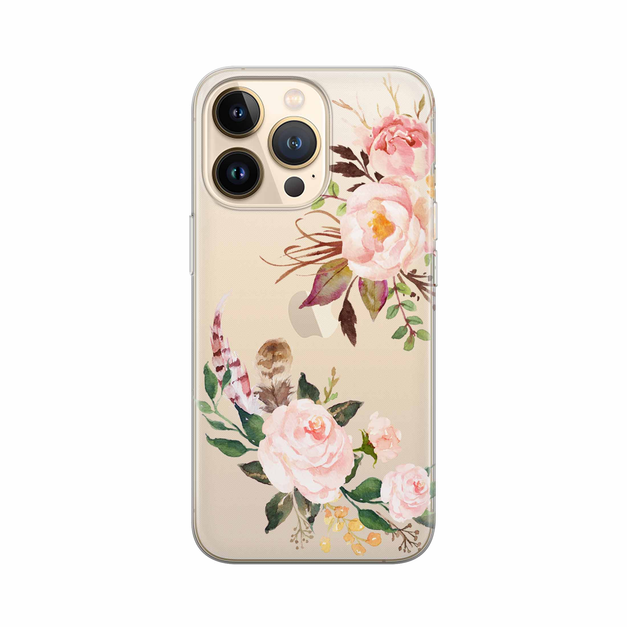 Image of Apfelkiste - iPhone 13 Pro Gummi Schutzhülle Flower Design - Transparent bei Apfelkiste.ch