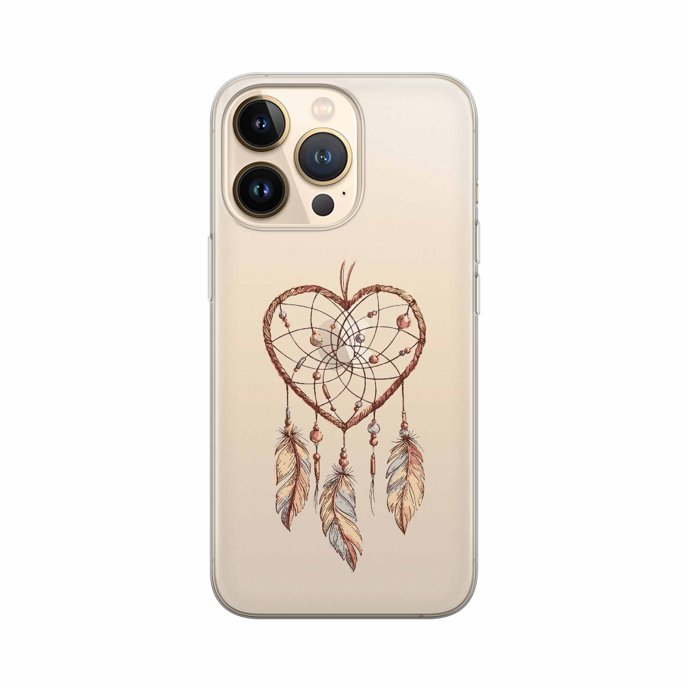 Image of Apfelkiste - iPhone 13 Pro Max Gummi Schutzhülle Dreamcatcher Herz - Transparent bei Apfelkiste.ch