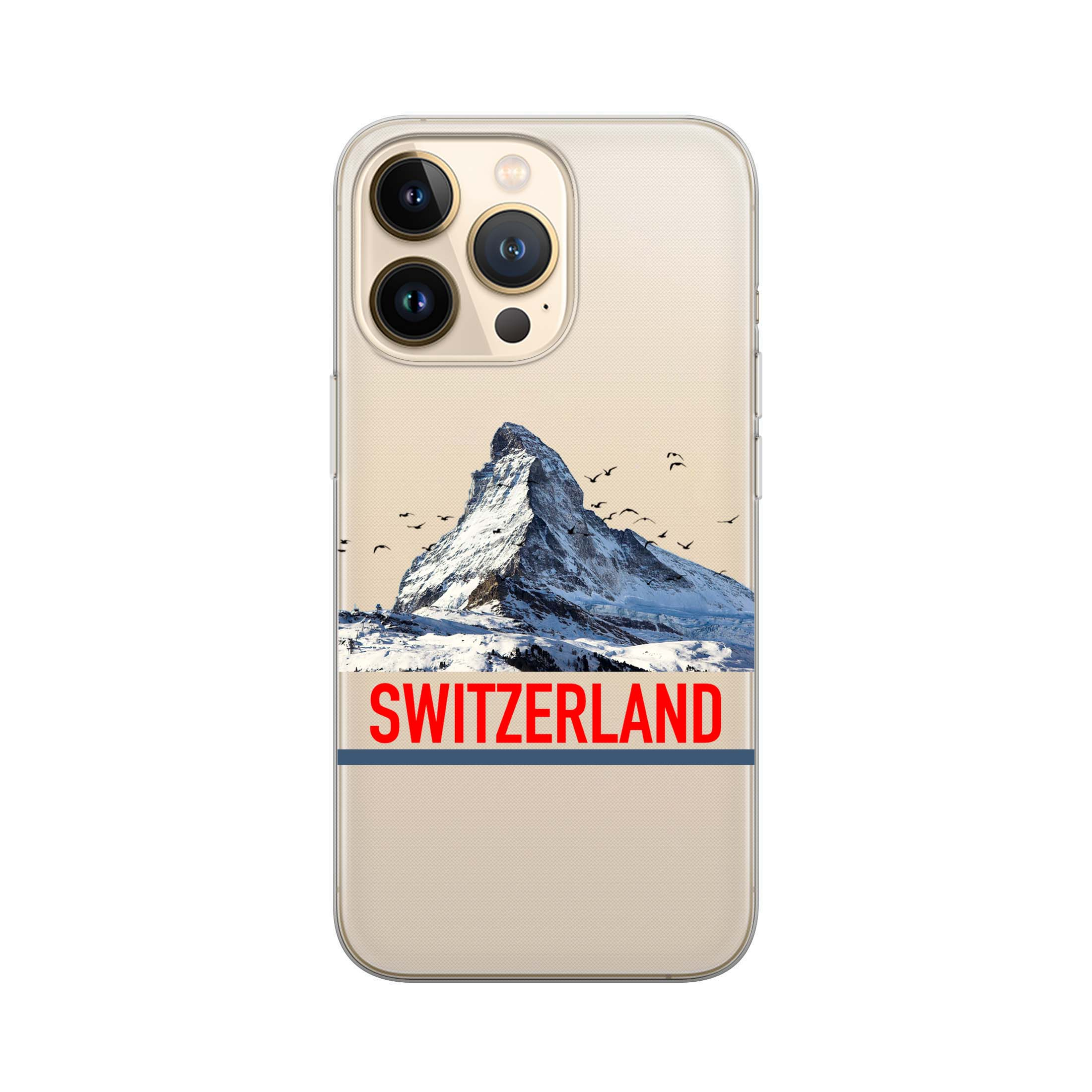 Image of Apfelkiste - iPhone 13 Pro Max Gummi Schutzhülle Switzerland Matterhorn - Transparent bei Apfelkiste.ch