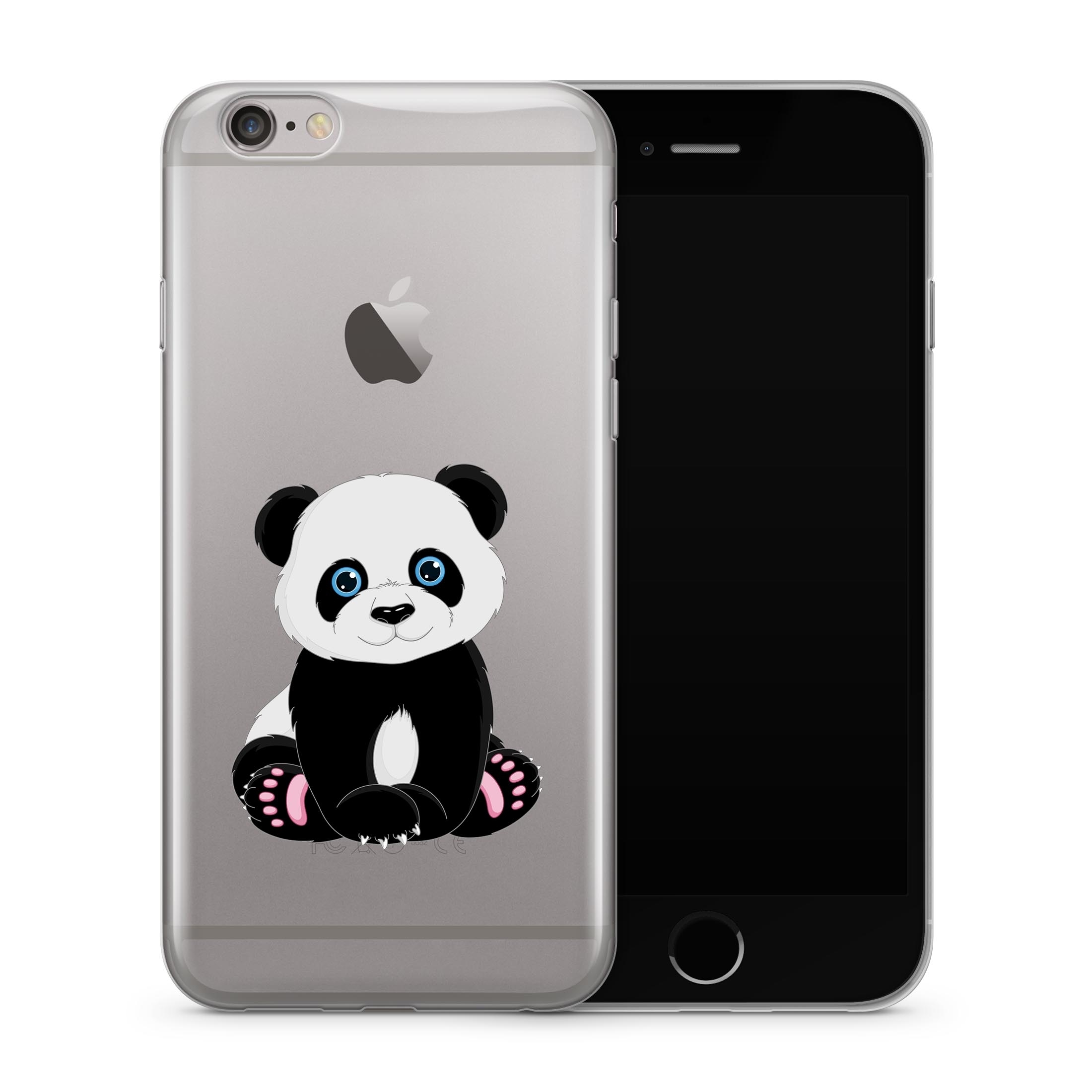 Image of Apfelkiste - iPhone 6 / 6S Gummi Schutzhülle Pandabär - Transparent bei Apfelkiste.ch