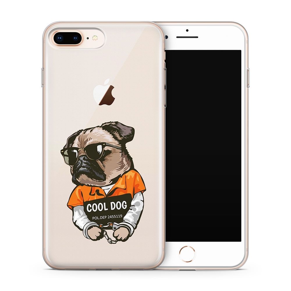 Image of Apfelkiste - iPhone 8 Plus / 7 Plus Gummi Schutzhülle Cool Dog - Transparent bei Apfelkiste.ch