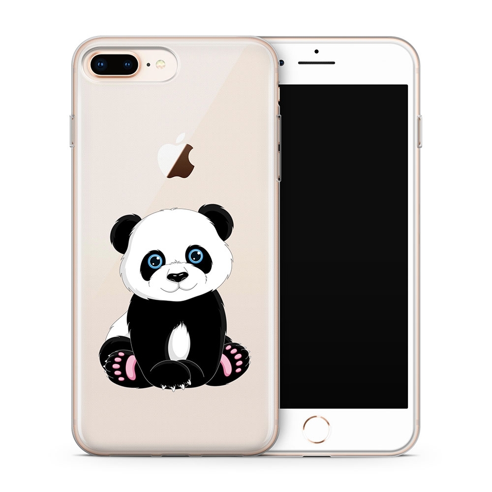 Image of Apfelkiste - iPhone 8 Plus / 7 Plus Gummi Schutzhülle Pandabär - Transparent bei Apfelkiste.ch