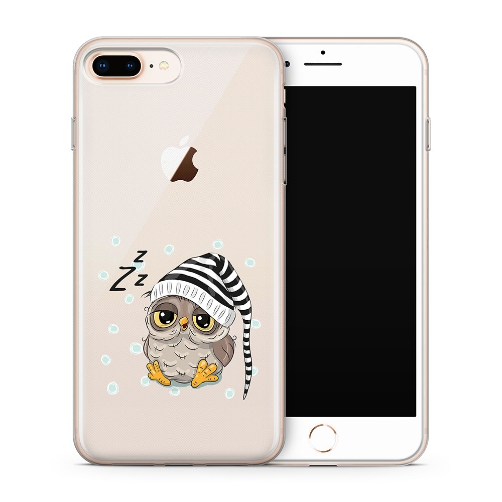 Image of Apfelkiste - iPhone 8 Plus / 7 Plus Gummi Schutzhülle Schlafmützen Eule - Transparent bei Apfelkiste.ch