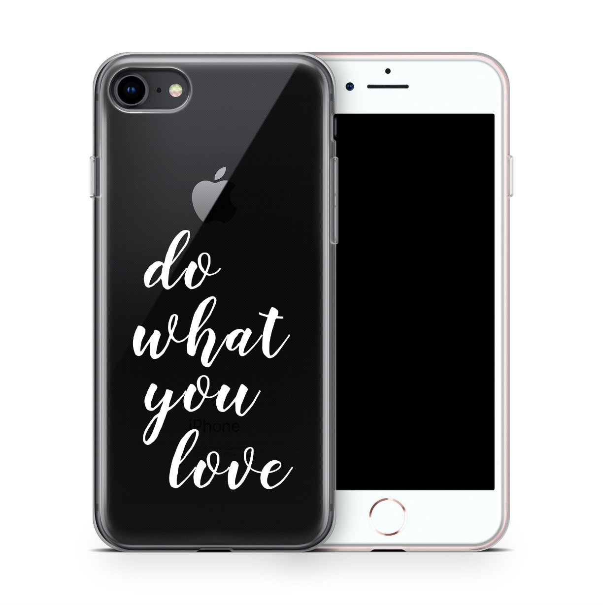 Image of Apfelkiste - iPhone SE (2022/2020) / 8 / 7 Gummi Schutzhülle Do What You Love - Transparent bei Apfelkiste.ch