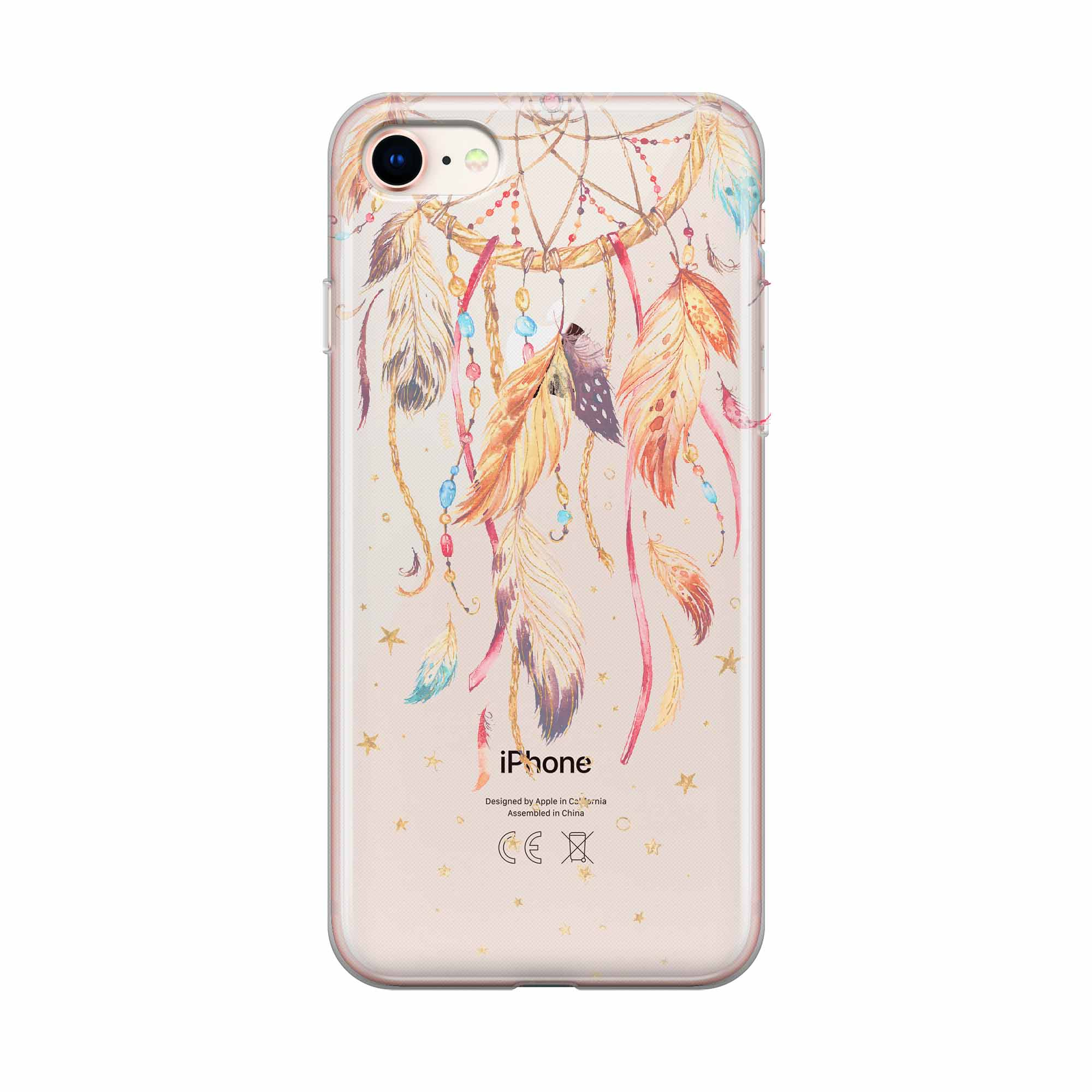 Image of Apfelkiste - iPhone SE (2020) / 8 / 7 Gummi Schutzhülle Dreamcatcher Style - Transparent bei Apfelkiste.ch