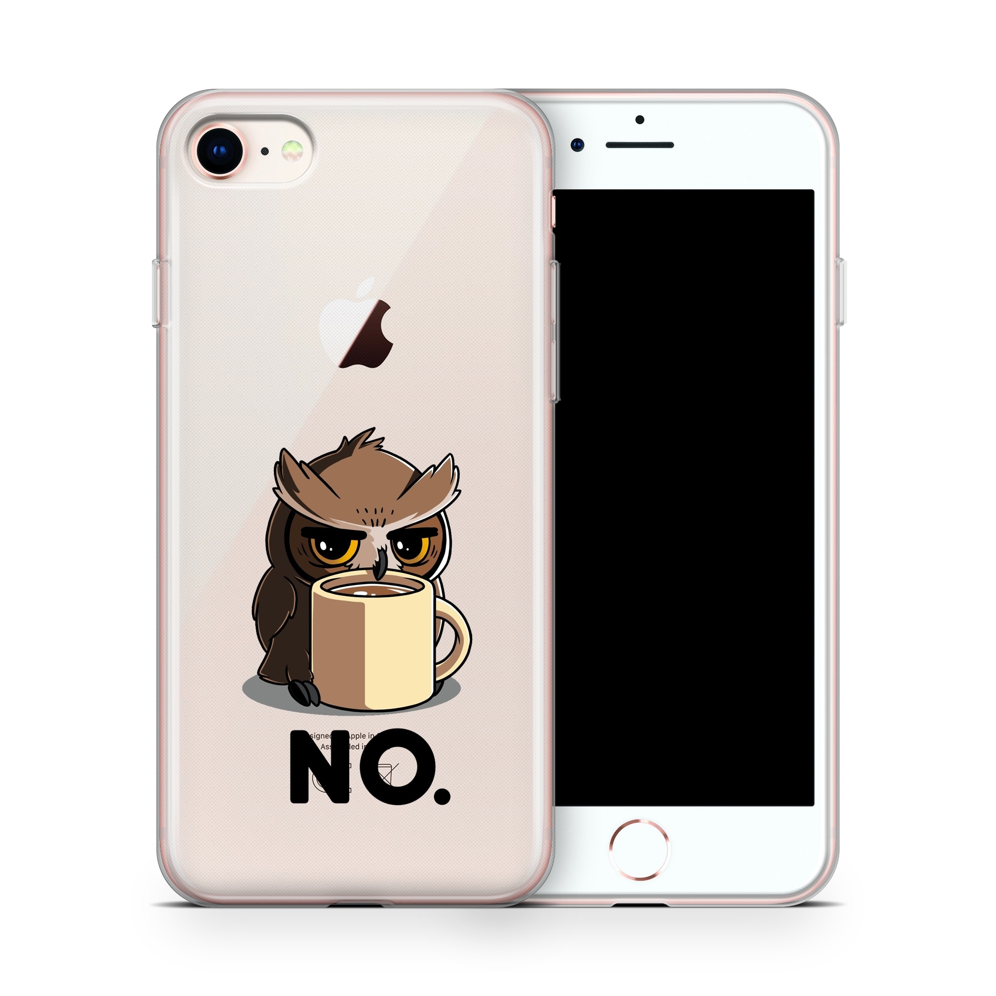 Image of Apfelkiste - iPhone SE (2020) / 8 / 7 Gummi Schutzhülle Morgenmuffel - Transparent bei Apfelkiste.ch