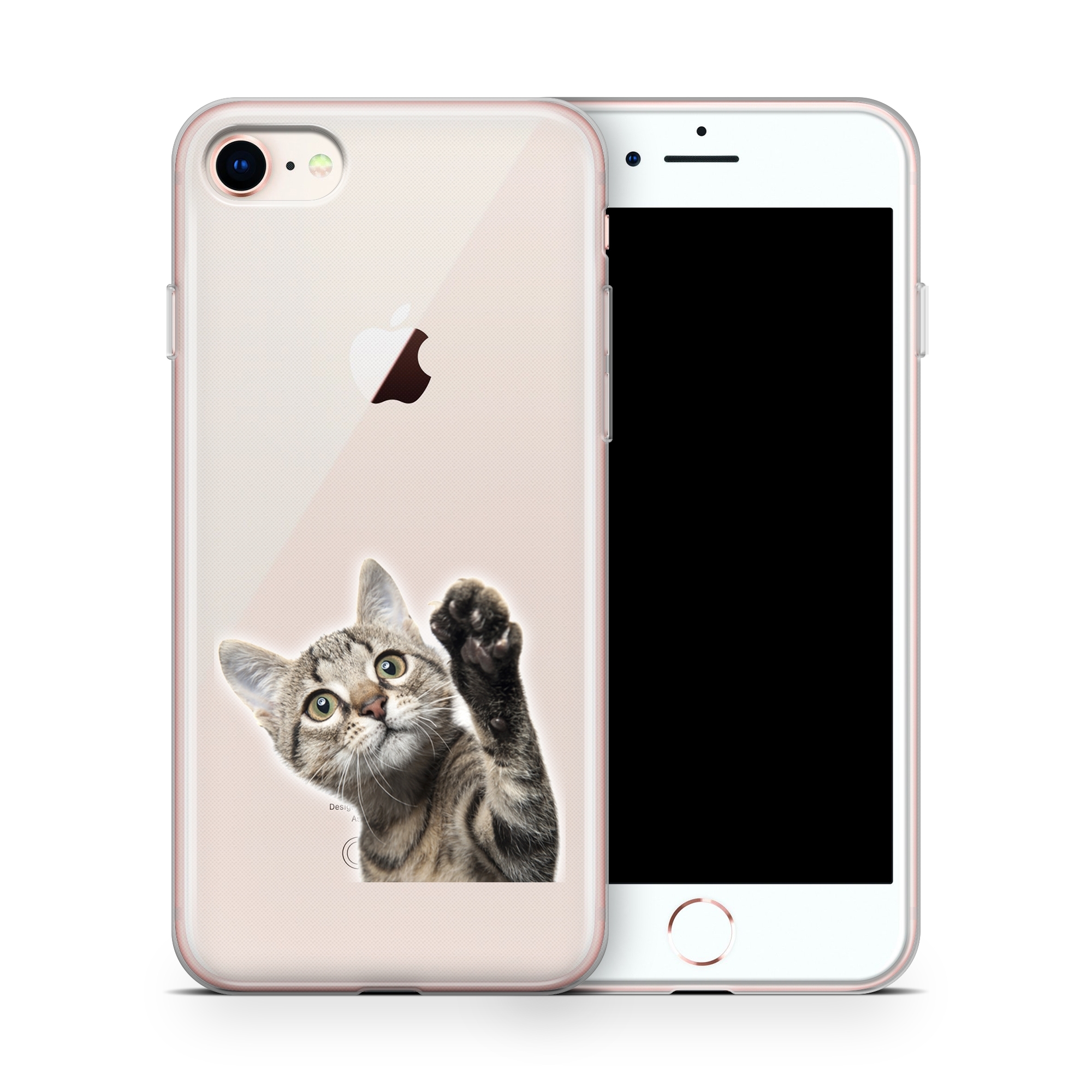 Image of Apfelkiste - iPhone SE (2020) / 8 / 7 Gummi Schutzhülle Süsse Katze - Transparent bei Apfelkiste.ch