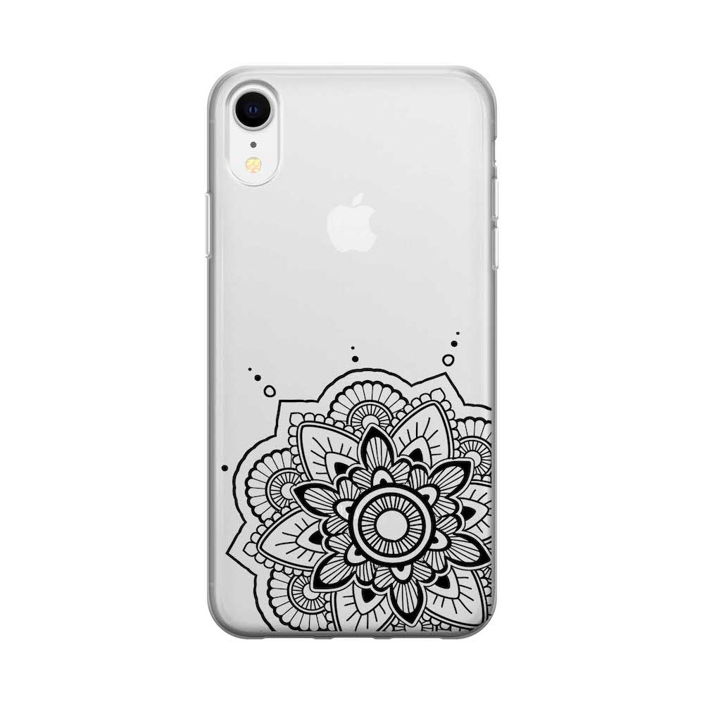 Image of Apfelkiste - iPhone Xr Gummi Schutzhülle Mandala Edge - Transparent bei Apfelkiste.ch