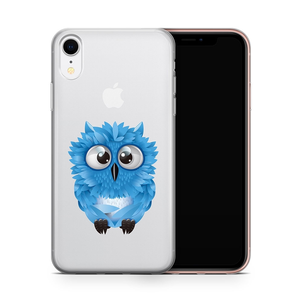 Image of Apfelkiste - iPhone Xr Gummi Schutzhülle Süsse Eule - Blau / Transparent bei Apfelkiste.ch