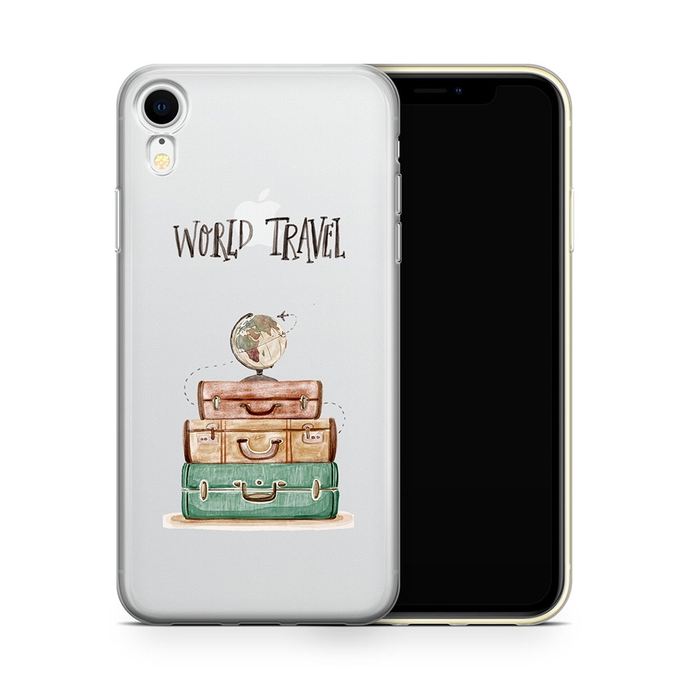 Image of Apfelkiste - iPhone Xr Gummi Schutzhülle World Travel - Transparent bei Apfelkiste.ch