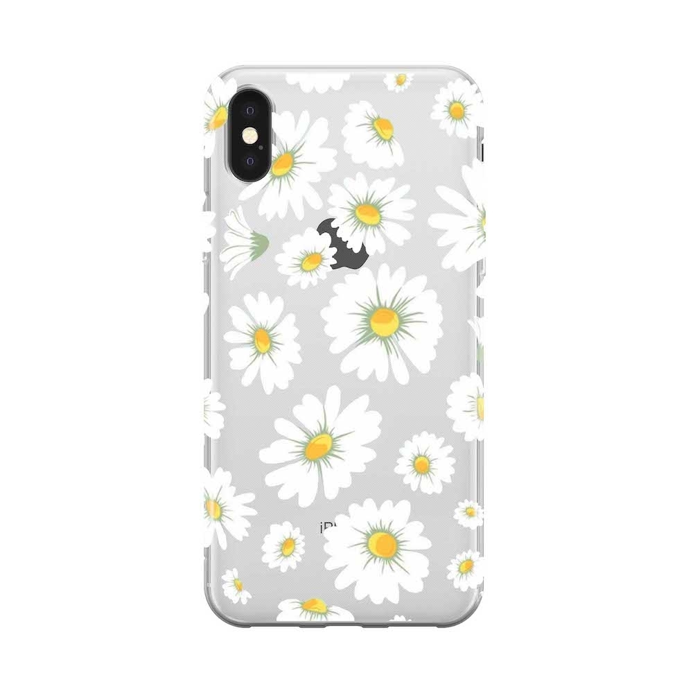 Image of Apfelkiste - iPhone Xs / X Gummi Schutzhülle Daisy Flower - Transparent bei Apfelkiste.ch