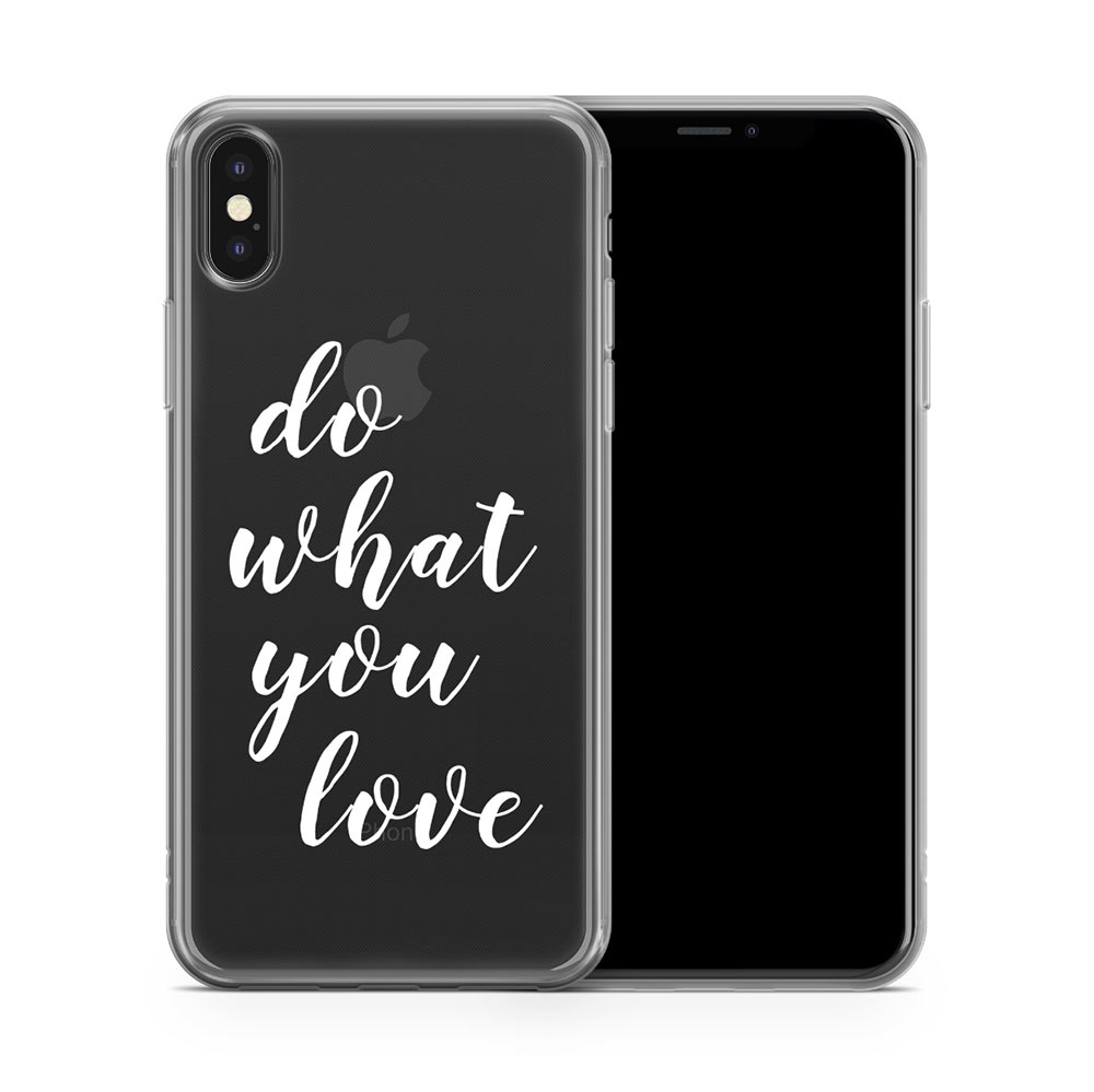 Image of Apfelkiste - iPhone Xs / X Gummi Schutzhülle Do What You Love - Transparent bei Apfelkiste.ch