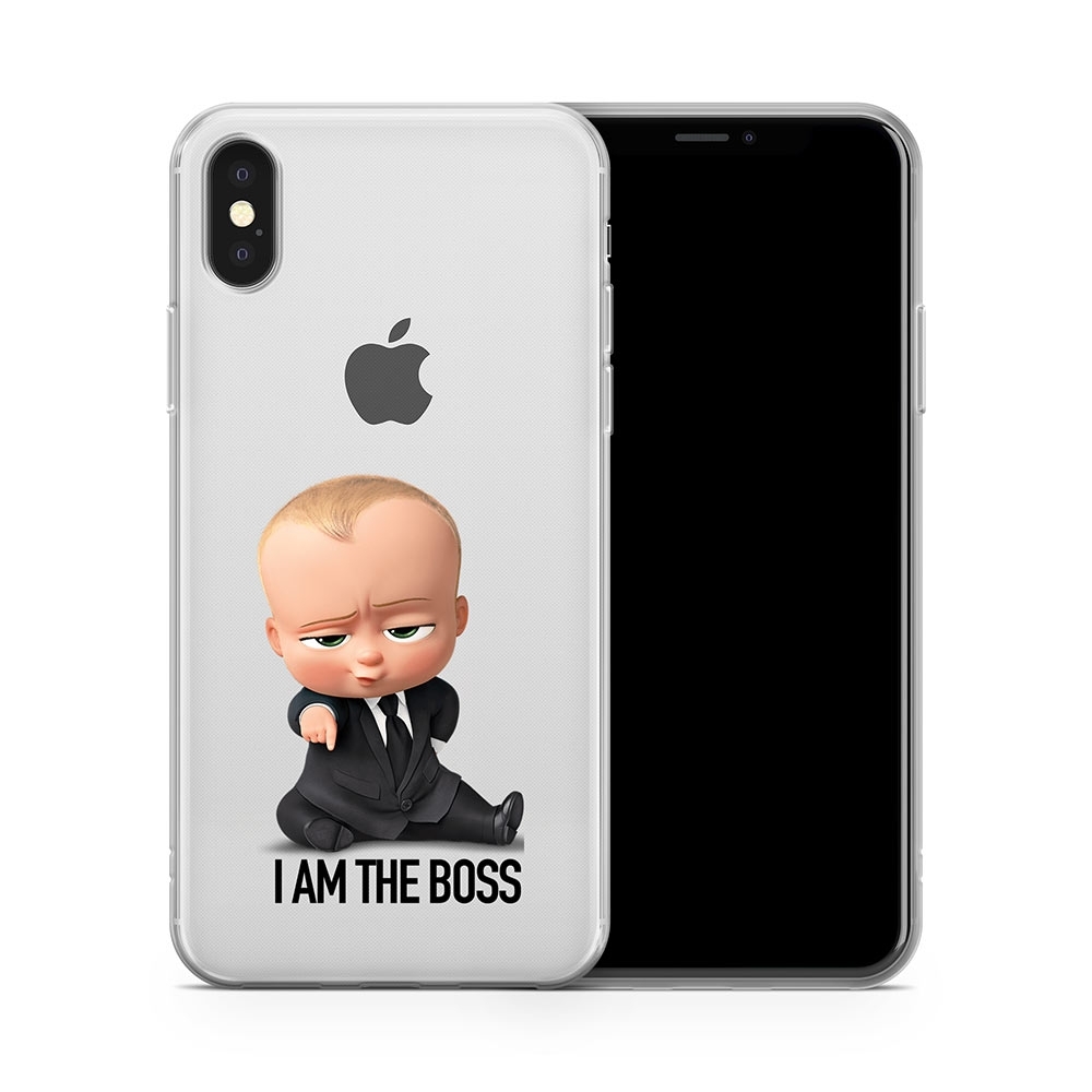 Image of Apfelkiste - iPhone Xs / X Gummi Schutzhülle I am The Boss - Transparent bei Apfelkiste.ch