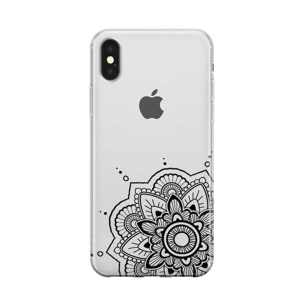 Image of Apfelkiste - iPhone Xs / X Gummi Schutzhülle Mandala Edge - Transparent bei Apfelkiste.ch