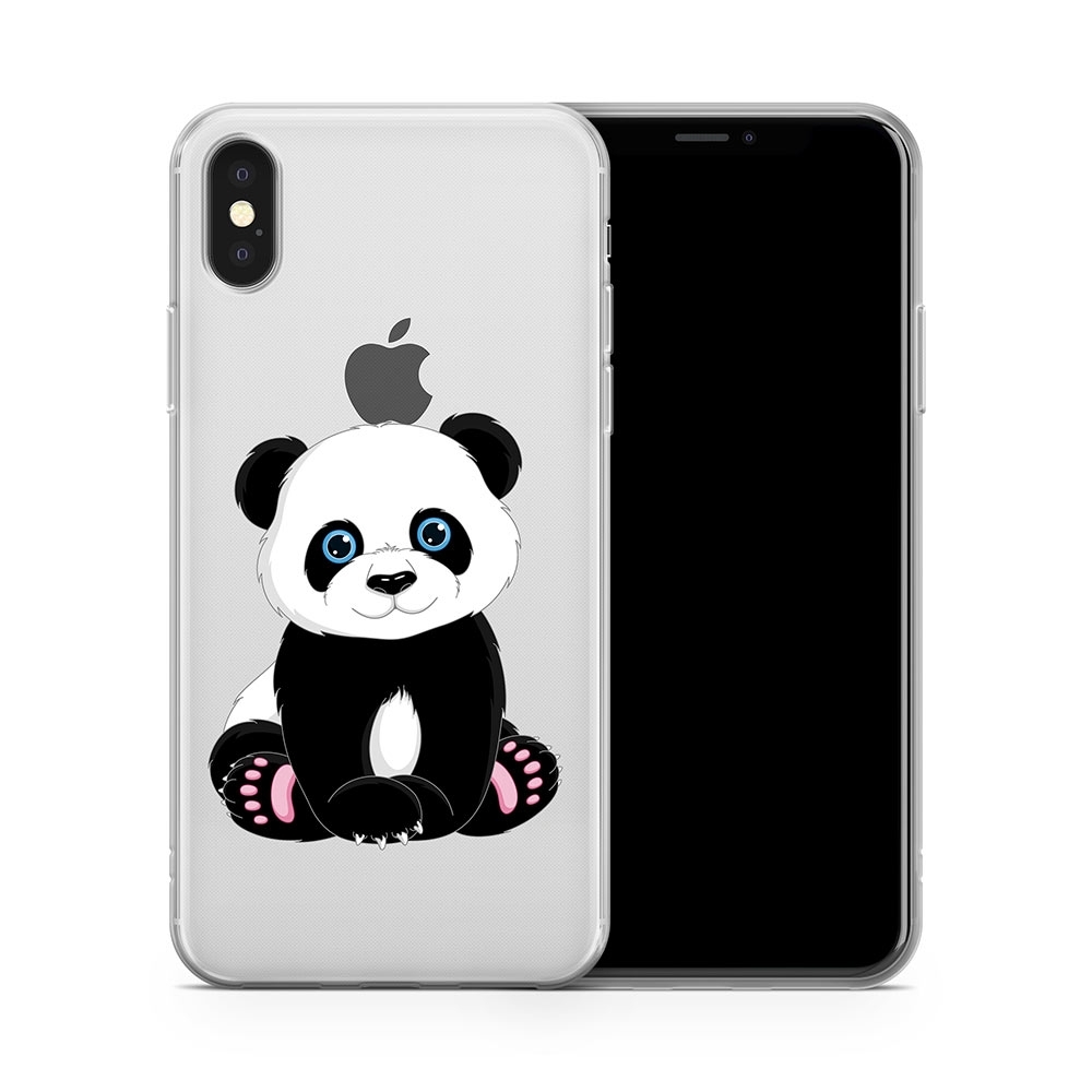 Image of Apfelkiste - iPhone Xs / X Gummi Schutzhülle Pandabär - Transparent bei Apfelkiste.ch