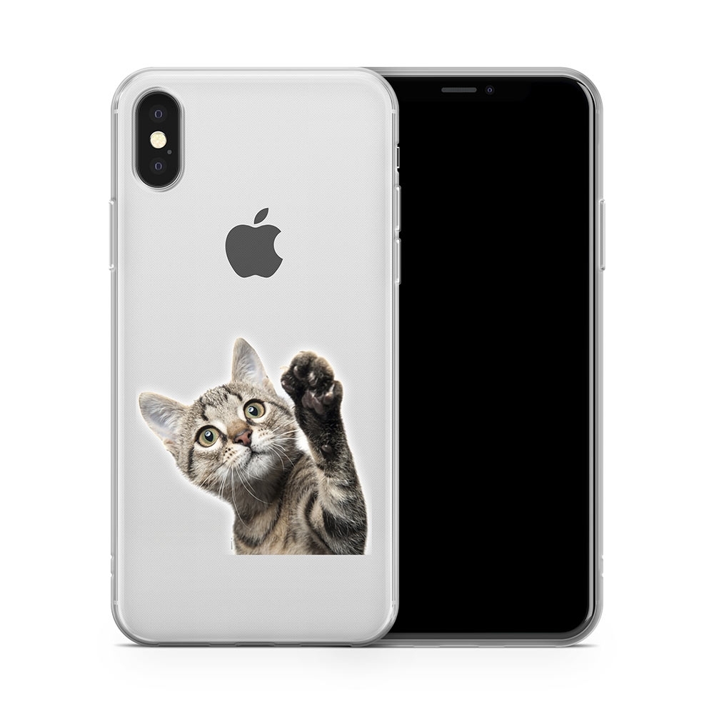 Image of Apfelkiste - iPhone Xs / X Gummi Schutzhülle Süsse Katze - Transparent bei Apfelkiste.ch