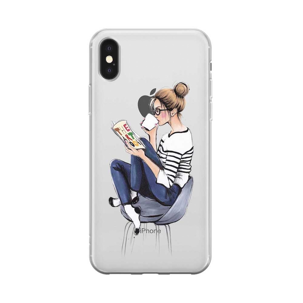 Image of Apfelkiste - iPhone Xs / X Gummi Schutzhülle The Art Book - Transparent bei Apfelkiste.ch