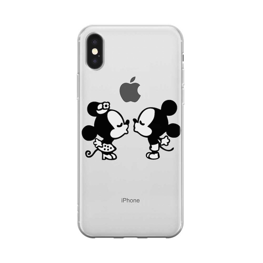 Image of Apfelkiste - iPhone Xs / X Gummi Schutzhülle Verliebte Mäuse - Transparent bei Apfelkiste.ch