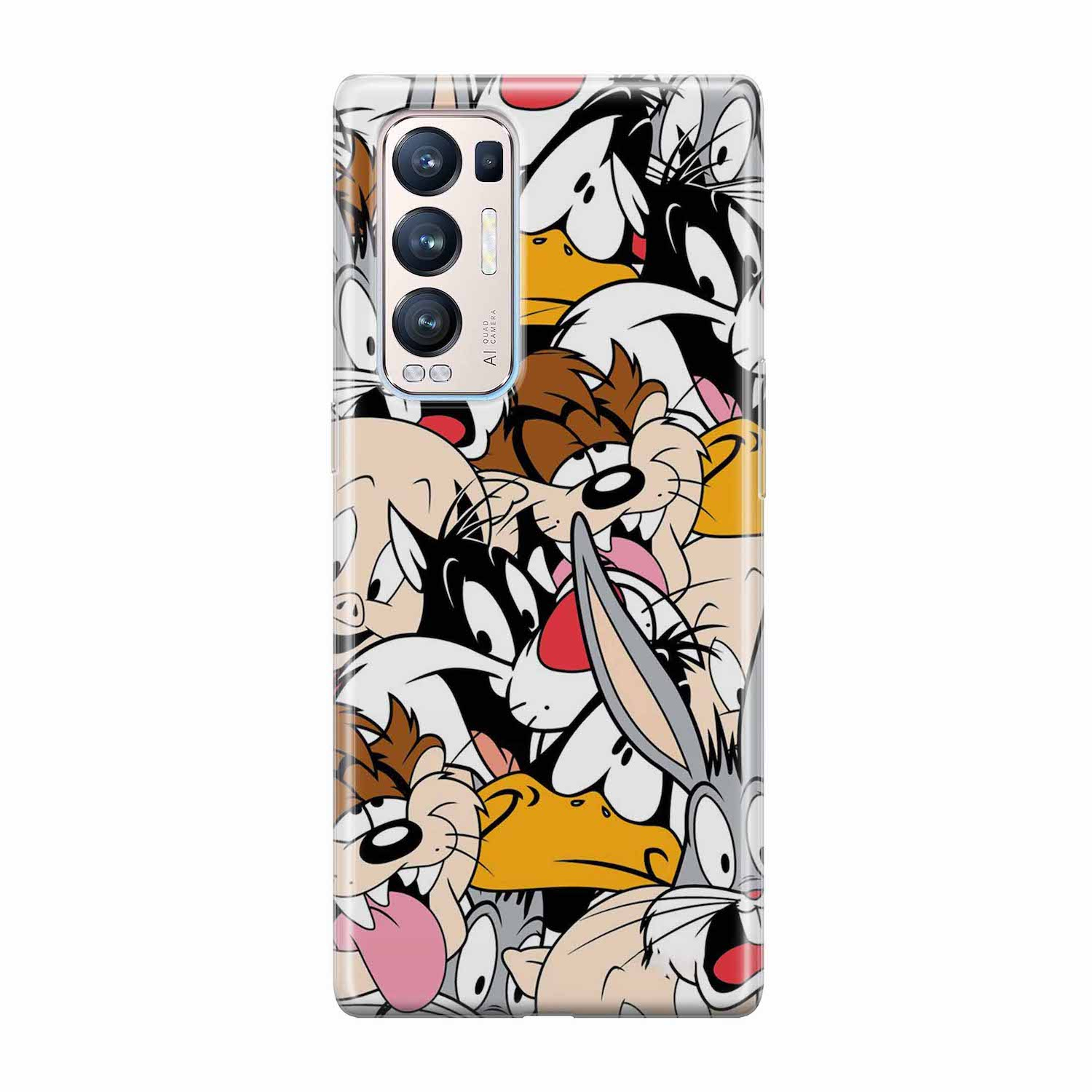 Image of Apfelkiste - Oppo Find X3 Neo Gummi Schutzhülle Cartoon Tierfamilie - Transparent bei Apfelkiste.ch