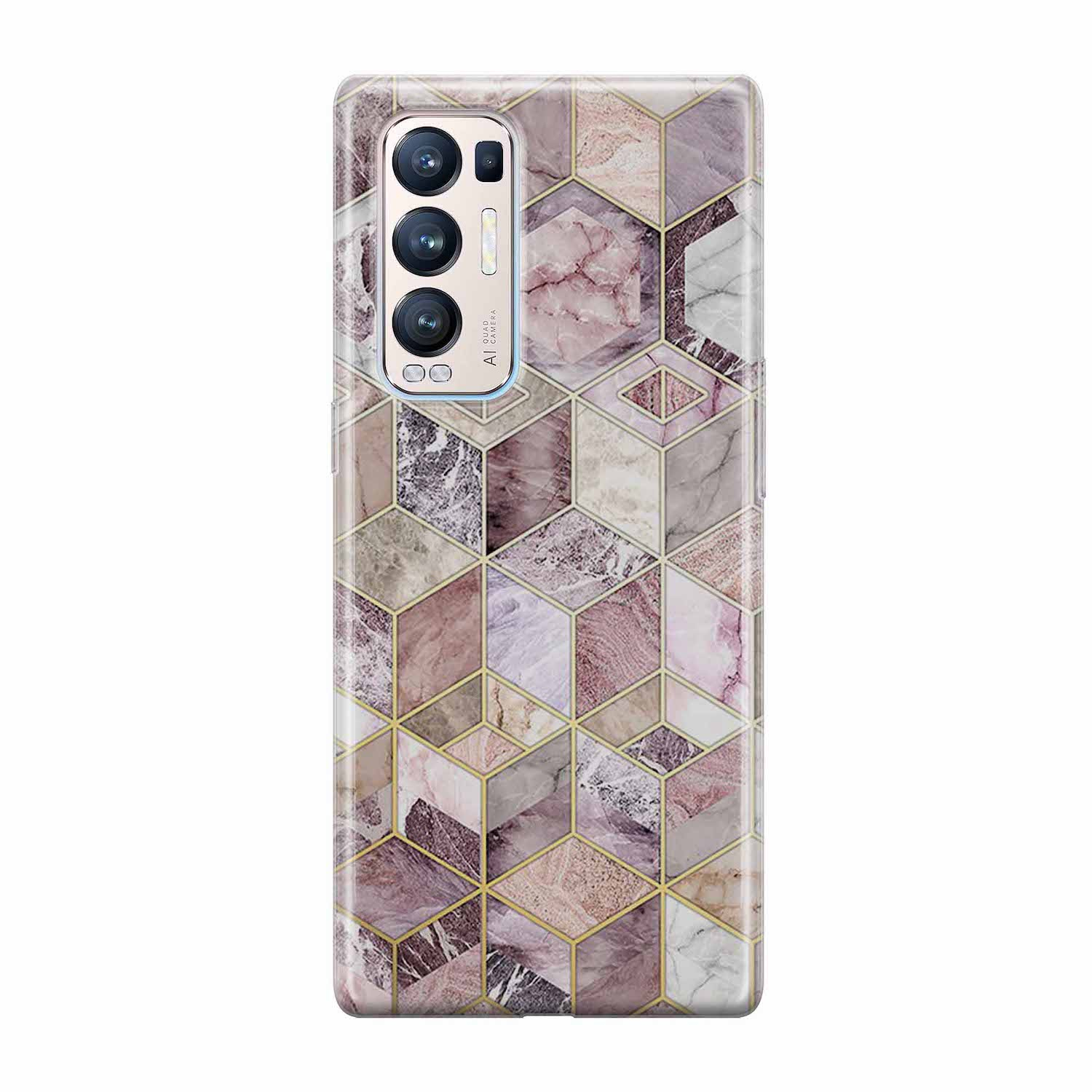 Image of Apfelkiste - Oppo Find X3 Neo Gummi Schutzhülle Mosaik - Rosa bei Apfelkiste.ch