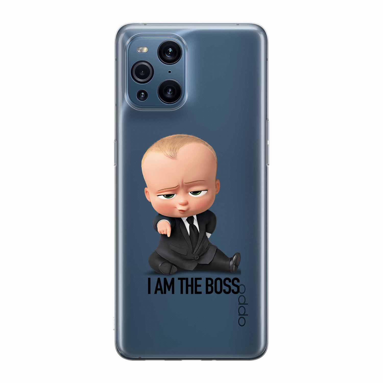 Image of Apfelkiste - Oppo Find X3 Pro Gummi Schutzhülle I am The Boss - Transparent bei Apfelkiste.ch