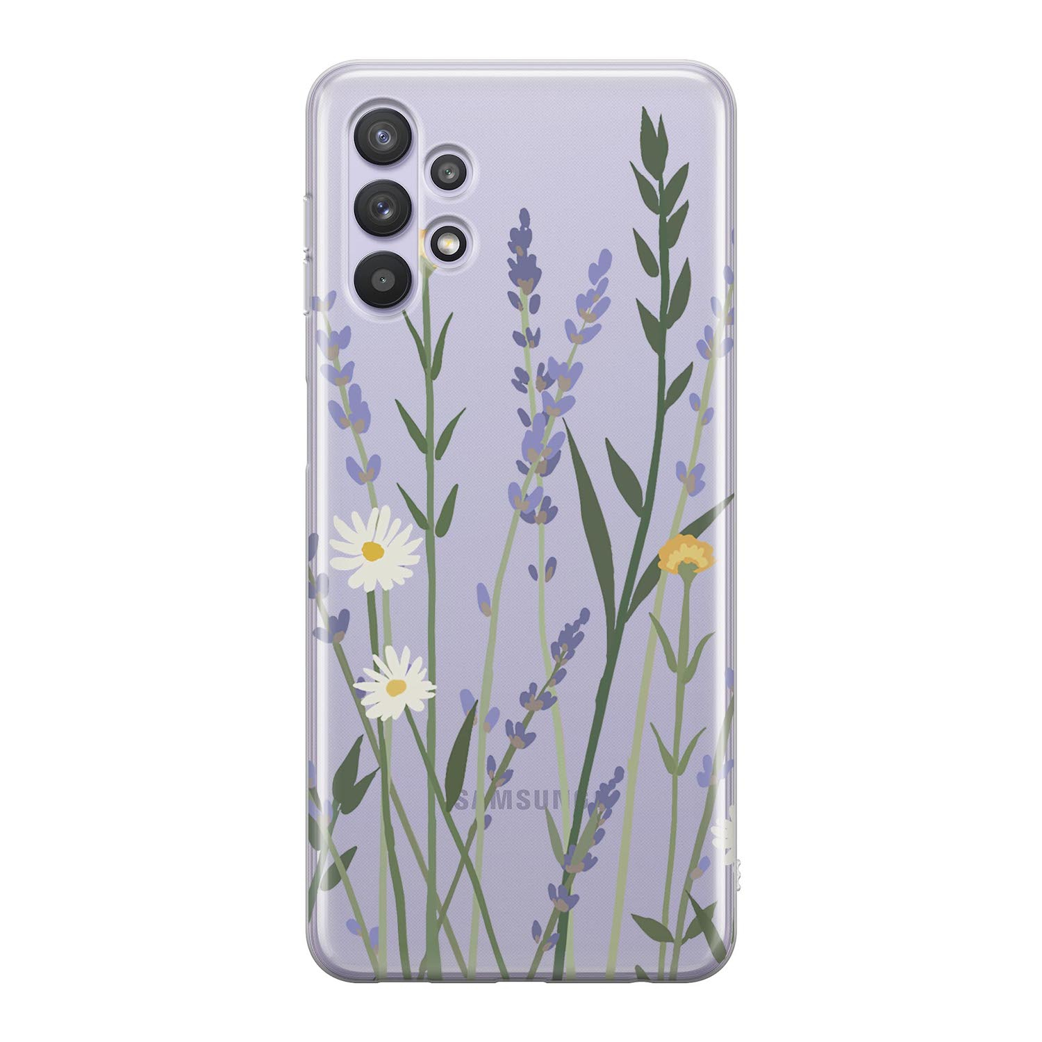 Image of Apfelkiste - Samsung Galaxy A32 5G Gummi Schutzhülle Blumenwiese - Transparent bei Apfelkiste.ch