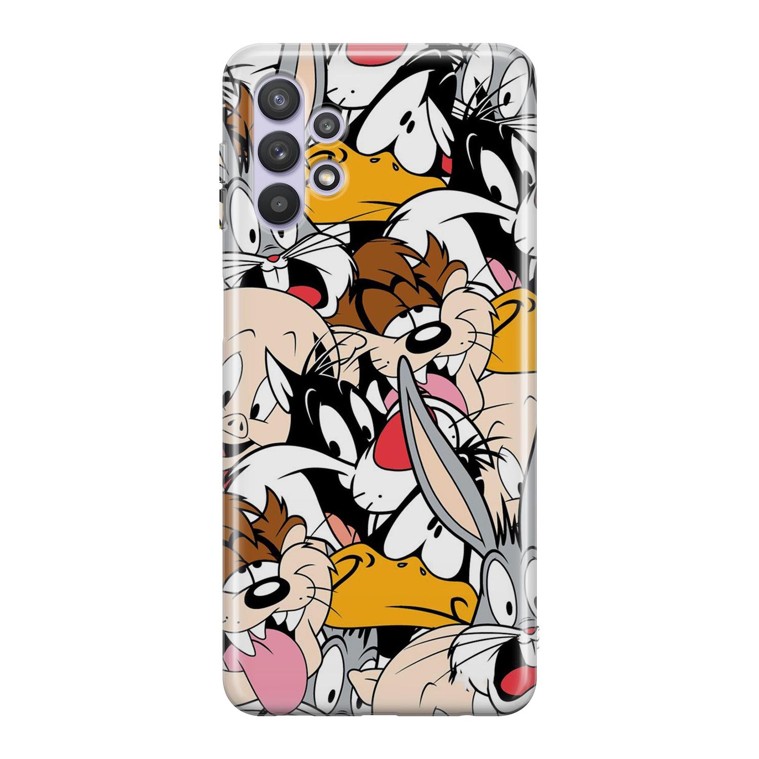 Image of Apfelkiste - Samsung Galaxy A32 5G Gummi Schutzhülle Cartoon Tierfamilie - Transparent bei Apfelkiste.ch