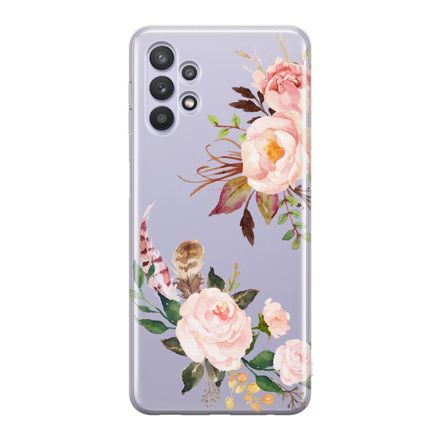 Image of Apfelkiste - Samsung Galaxy A32 5G Gummi Schutzhülle Flower Design - Transparent bei Apfelkiste.ch