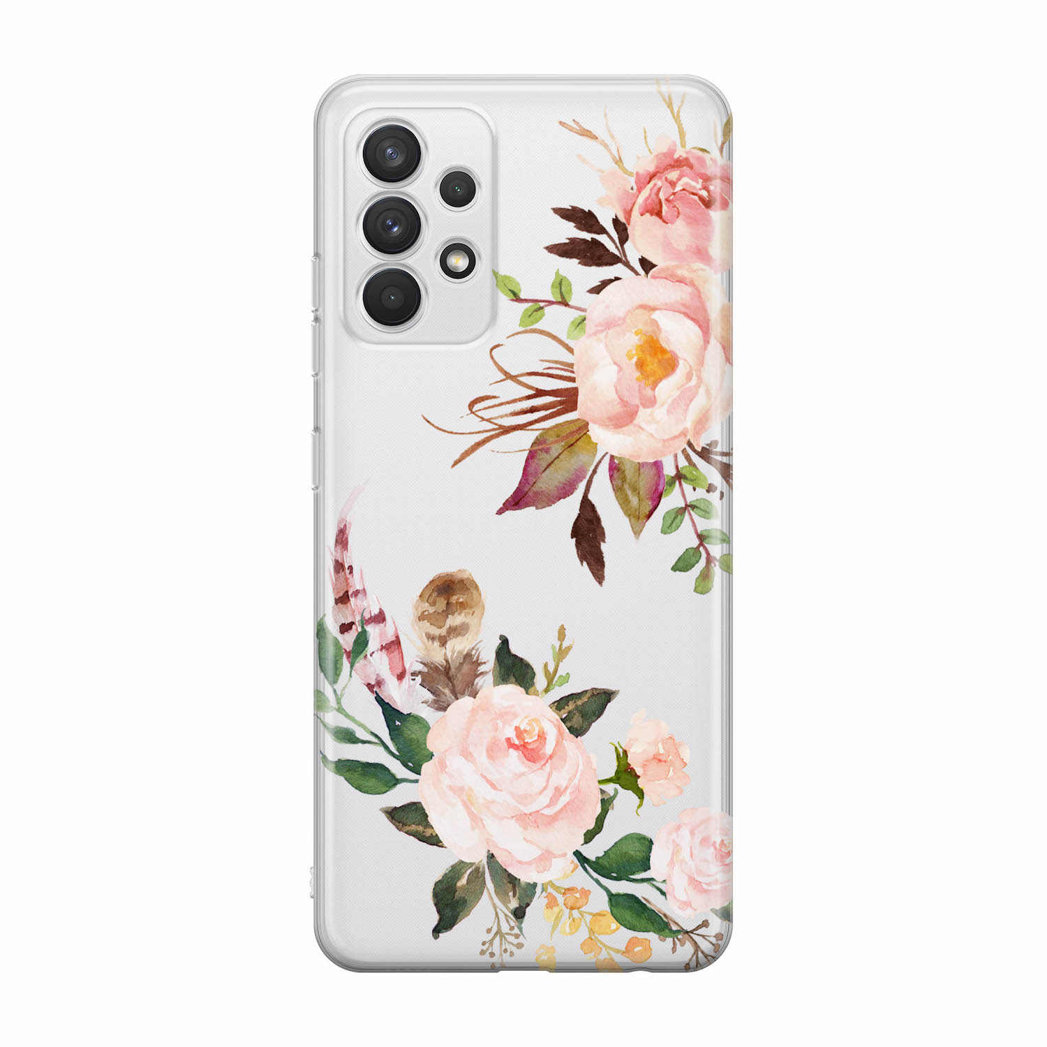 Image of Apfelkiste - Samsung Galaxy A32 Gummi Schutzhülle Flower Design - Transparent bei Apfelkiste.ch