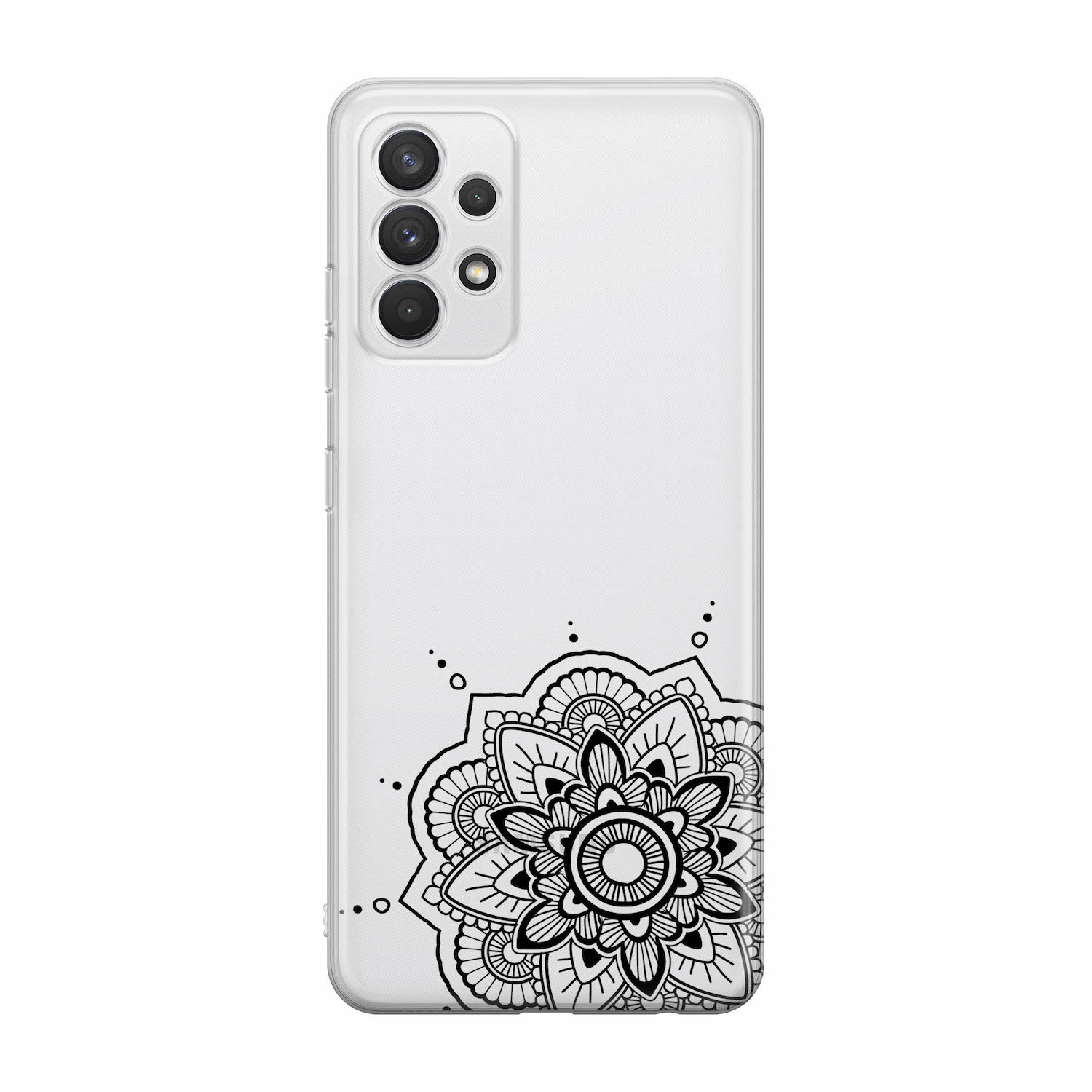 Image of Apfelkiste - Samsung Galaxy A32 Gummi Schutzhülle Mandala Edge - Transparent bei Apfelkiste.ch