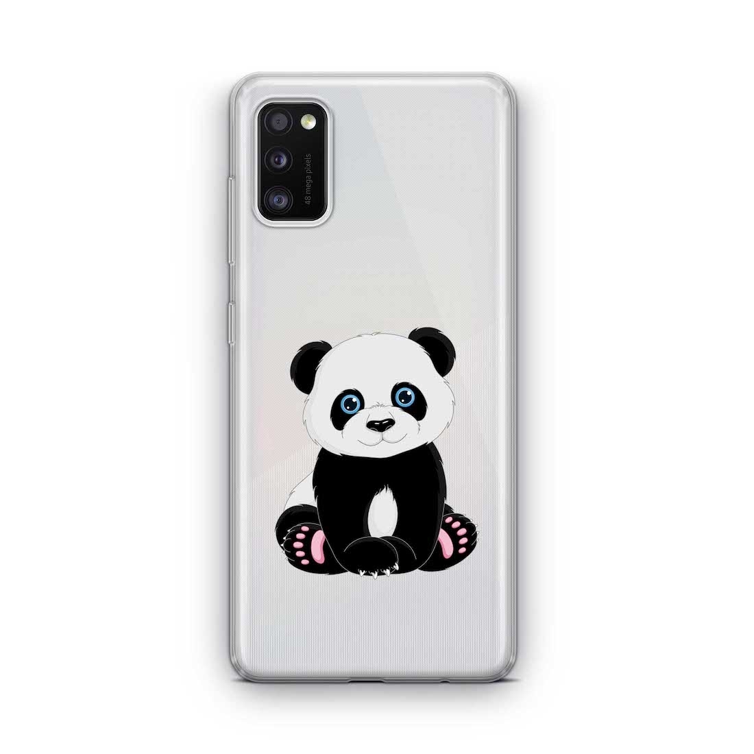 Image of Apfelkiste - Samsung Galaxy A41 Gummi Schutzhülle Pandabär - Transparent bei Apfelkiste.ch
